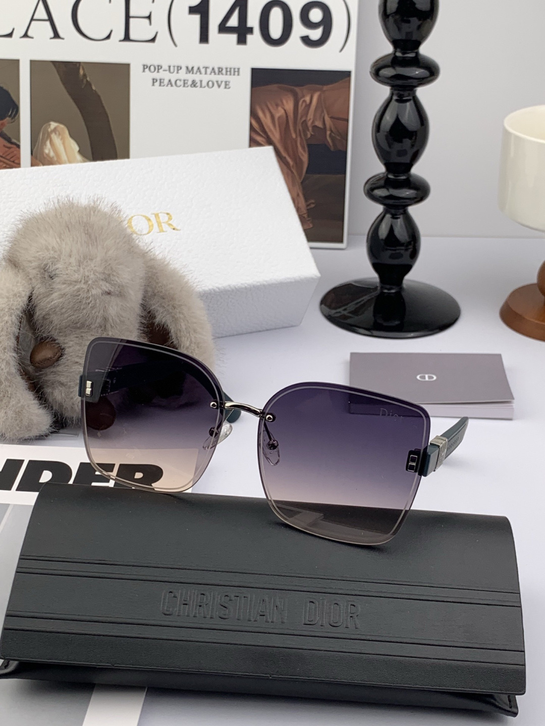 🔺 【DIOR-迪奥】开春新款 潮流爆款 时尚方框太阳镜 高品质 佩戴舒适 网红潮款墨镜 女士高清太阳镜