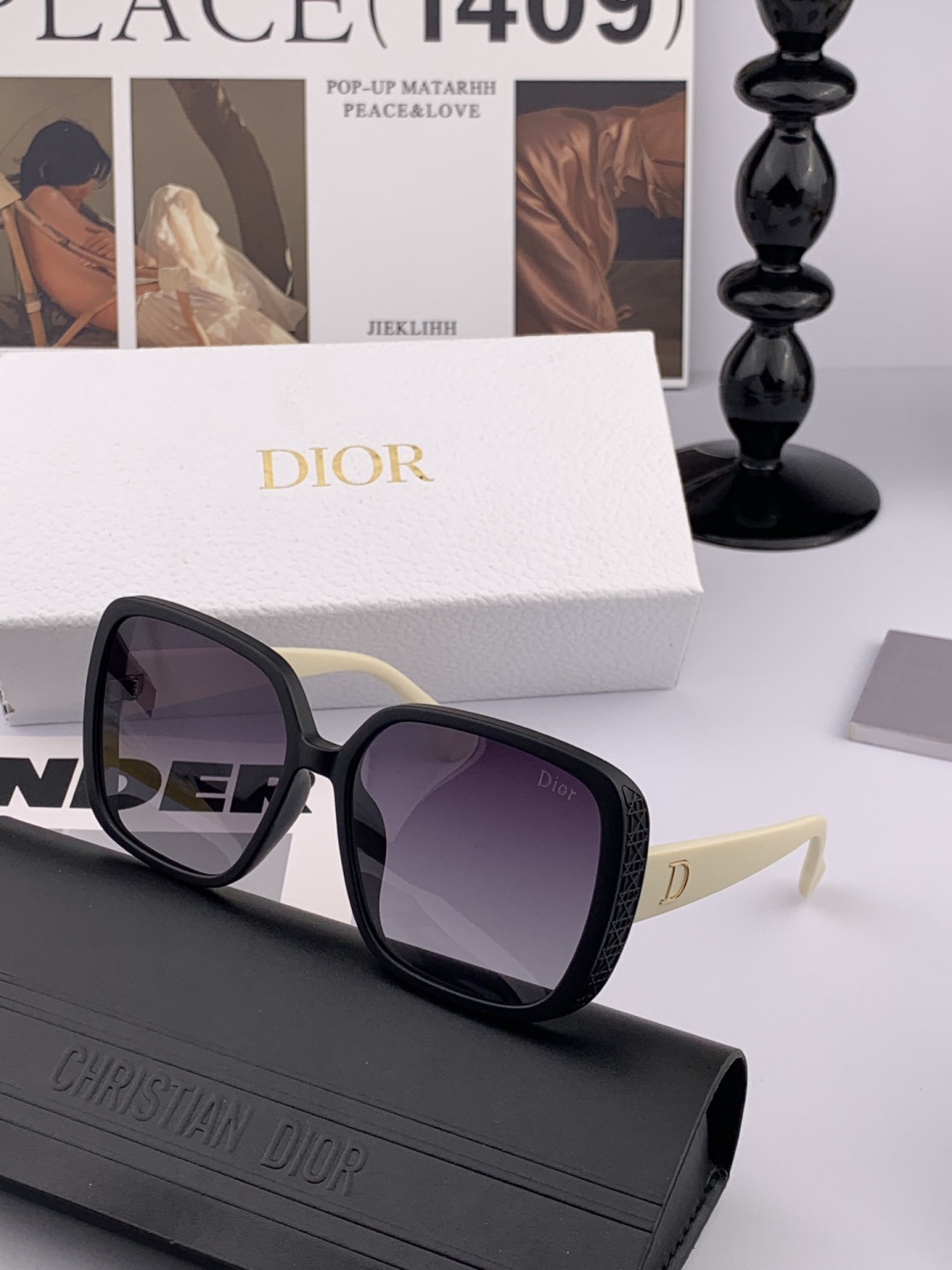 🔺 【DIOR-迪奥】开春新款 潮流爆款 时尚方框偏光太阳镜 高品质 佩戴舒适 网红潮款墨镜 型号：D7