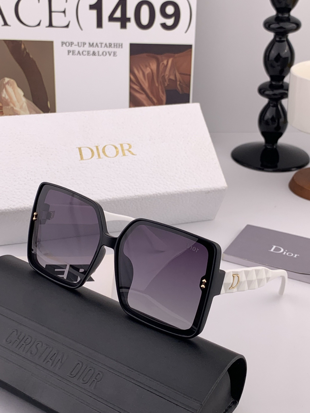 🔺 【DIOR-迪奥】开春新款 潮流爆款 时尚方框偏光太阳镜 高品质 佩戴舒适 网红潮款墨镜 女士高清偏