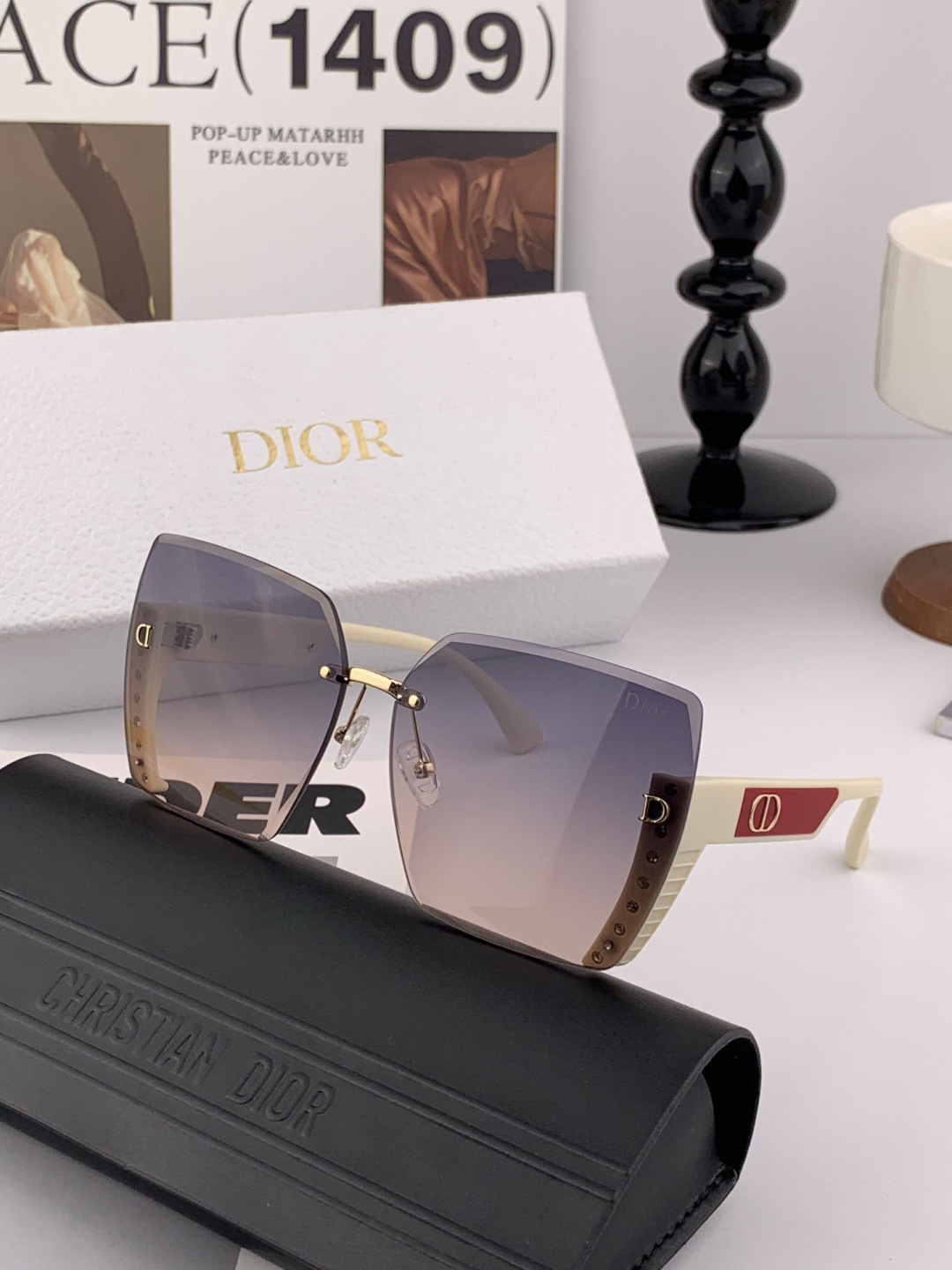 🔺 【DIOR-迪奥】开春新款 潮流爆款 时尚方框太阳镜 高品质 佩戴舒适 网红潮款墨镜 女士高清太阳镜