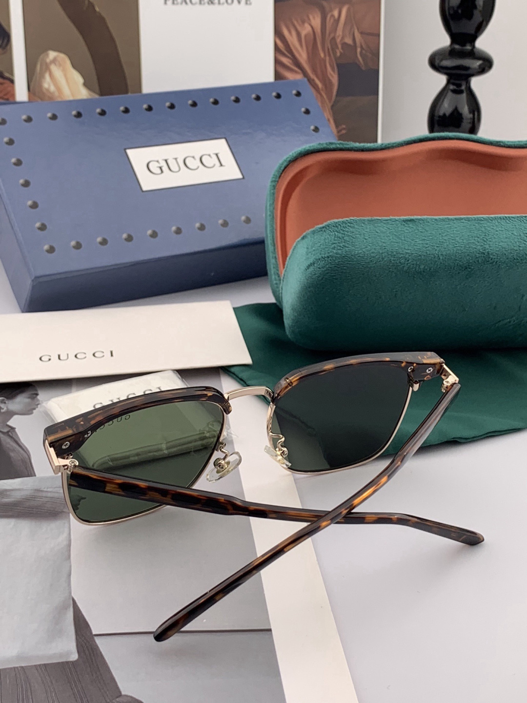 🔺 【GUCCI-偏光太阳镜】开春新款 潮流爆款 时尚方框偏光太阳镜 高品质 佩戴舒适 网红潮款墨镜 女