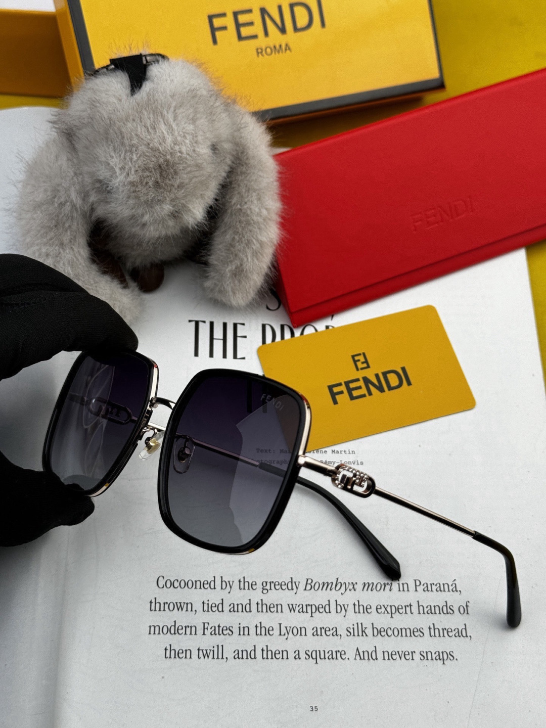 🔺 【芬迪】开春新款 潮流爆款 时尚方框偏光太阳镜 高品质 佩戴舒适 网红潮款墨镜 女士高清偏光太阳镜🕶