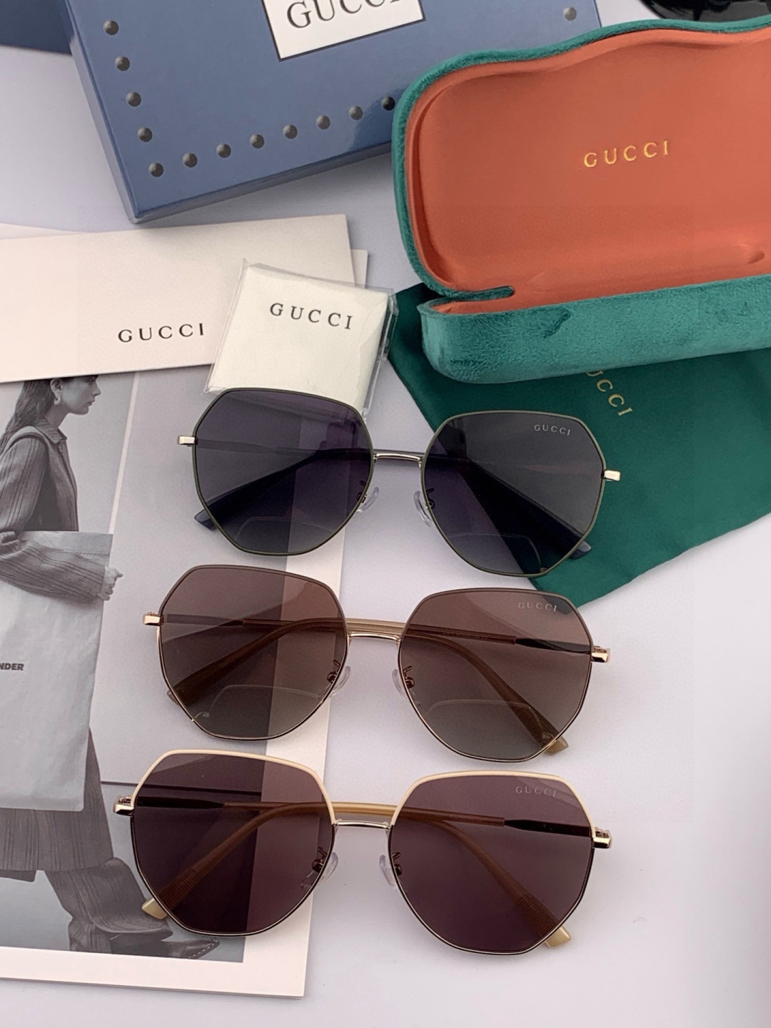 🔺 【GUCCI-偏光太阳镜】开春新款 潮流爆款 时尚圆框偏光太阳镜 高品质 佩戴舒适 网红潮款墨镜 女
