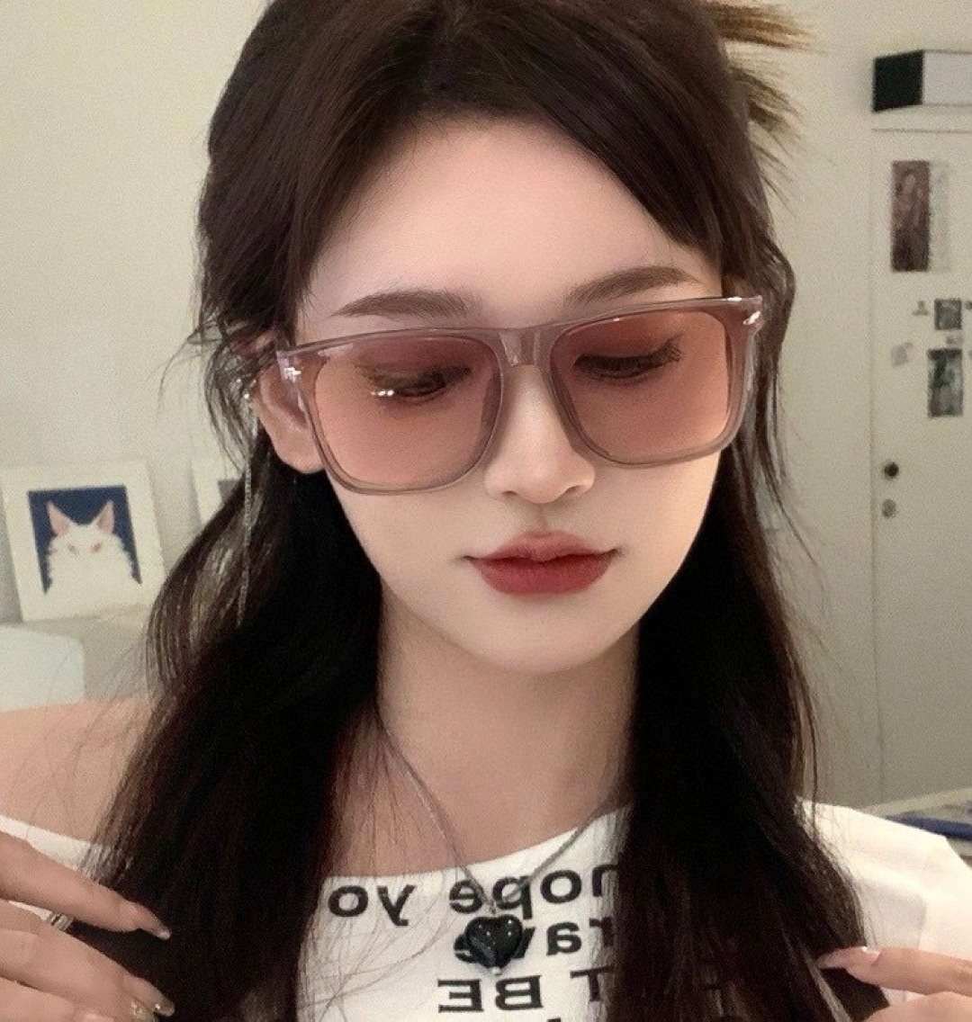 🔺 【GUCCI】开春新款 潮流爆款 时尚方框偏光太阳镜 高品质 佩戴舒适 网红潮款墨镜 女士高清尼龙偏