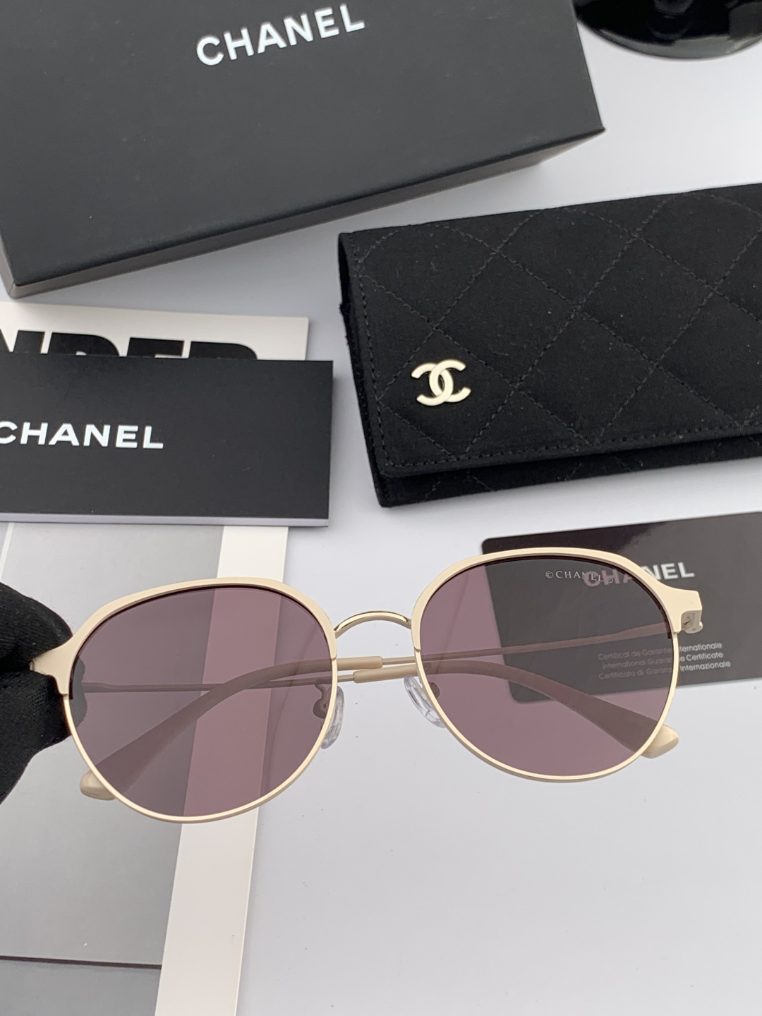 🔺 【香奈儿】开春新款 潮流爆款 时尚圆框太阳镜 高品质 佩戴舒适 网红潮款墨镜 女士高清太阳镜🕶️ 🎉
