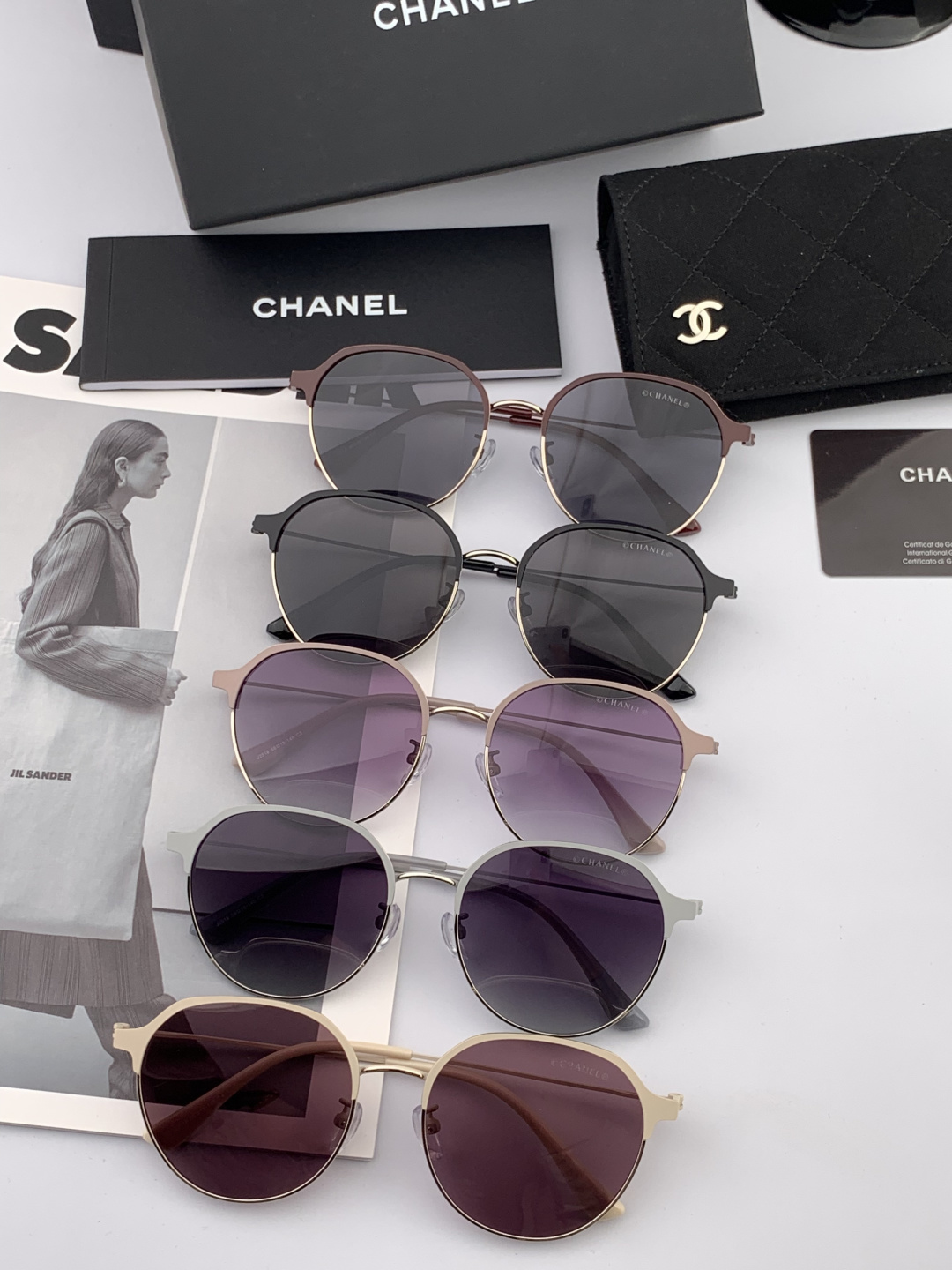 🔺 【香奈儿】开春新款 潮流爆款 时尚圆框太阳镜 高品质 佩戴舒适 网红潮款墨镜 女士高清太阳镜🕶️ 🎉