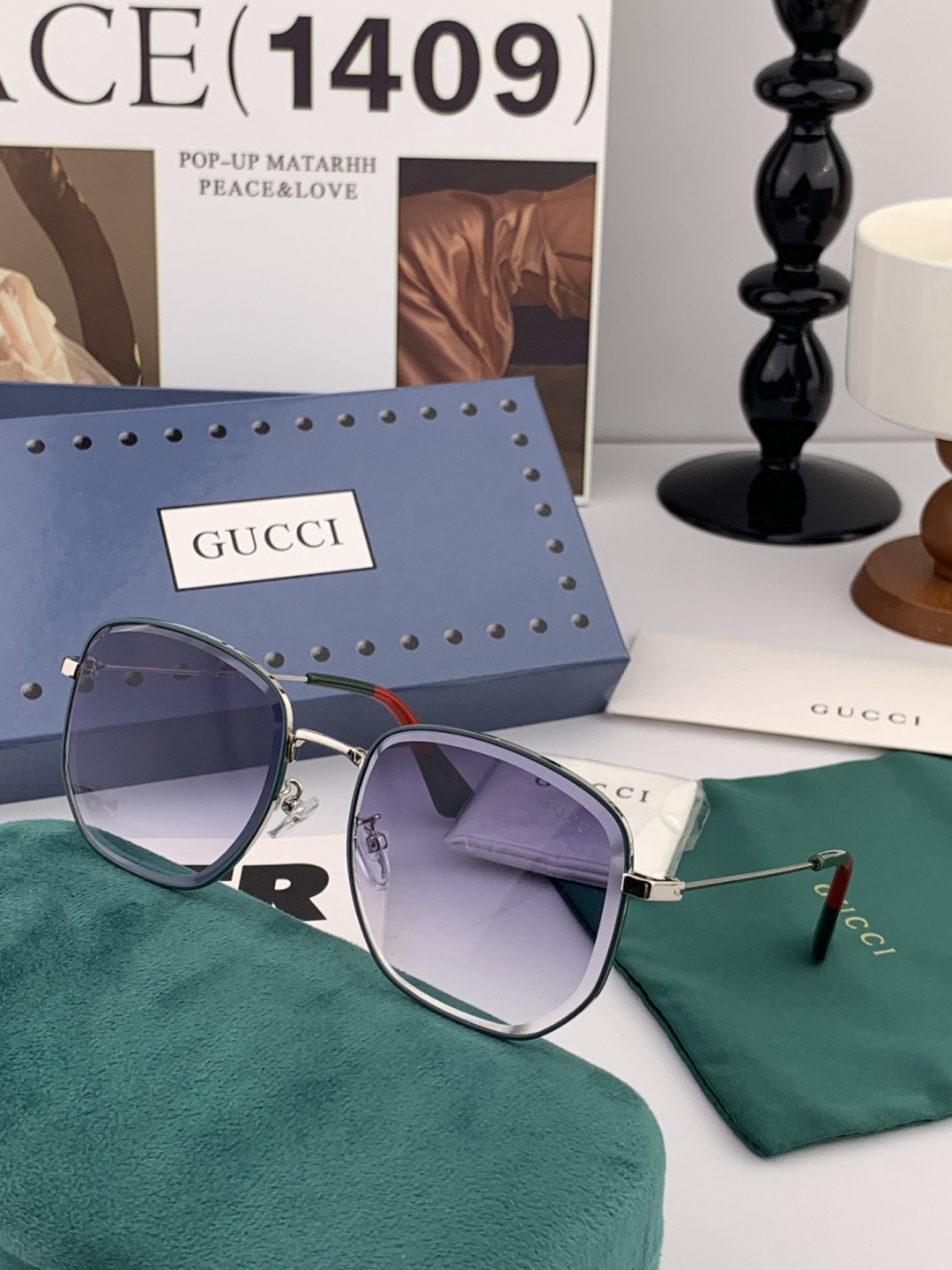 GUCCI-古驰意大利进口🇮🇹时尚潮流奢华装饰太阳眼镜 尼龙偏光高清太阳镜明星海报款 超高复杂工艺 立体