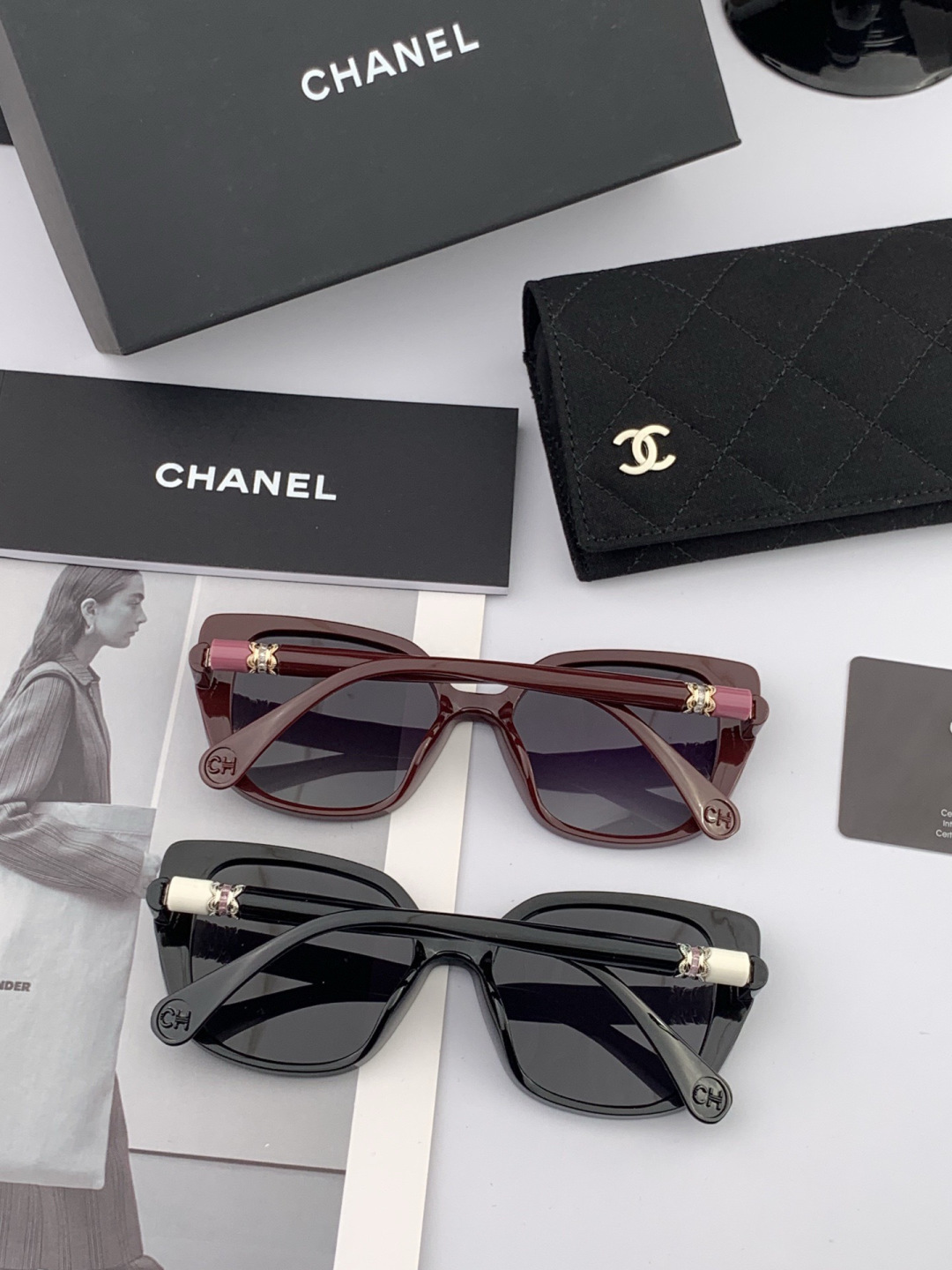 【CHANEL】香奈儿 新款潮流爆款 时尚方框太阳镜 佩戴舒适 网红潮款墨镜 女士高清加厚偏光太阳镜🕶️