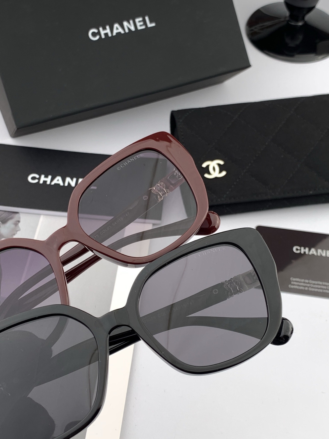 【CHANEL】香奈儿 新款潮流爆款 时尚方框太阳镜 佩戴舒适 网红潮款墨镜 女士高清加厚偏光太阳镜🕶️