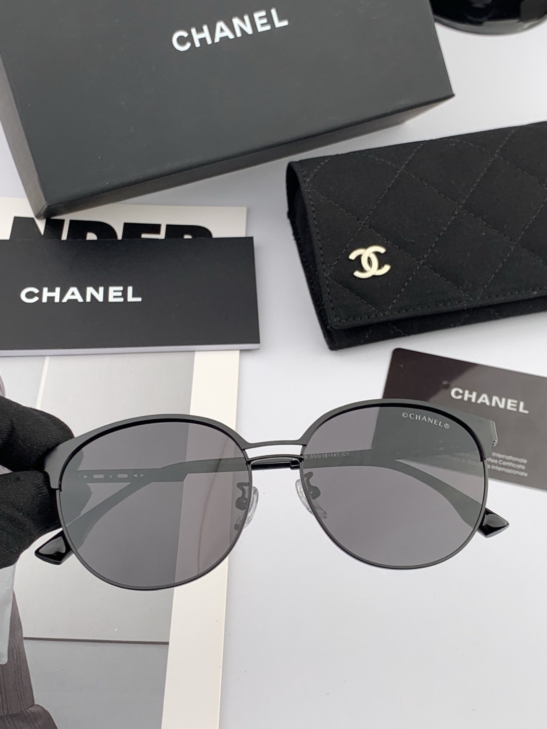 🔺 【香奈儿】开春新款 潮流爆款 时尚圆框太阳镜 高品质 佩戴舒适 网红潮款墨镜 女士高清太阳镜🕶️ 🎉