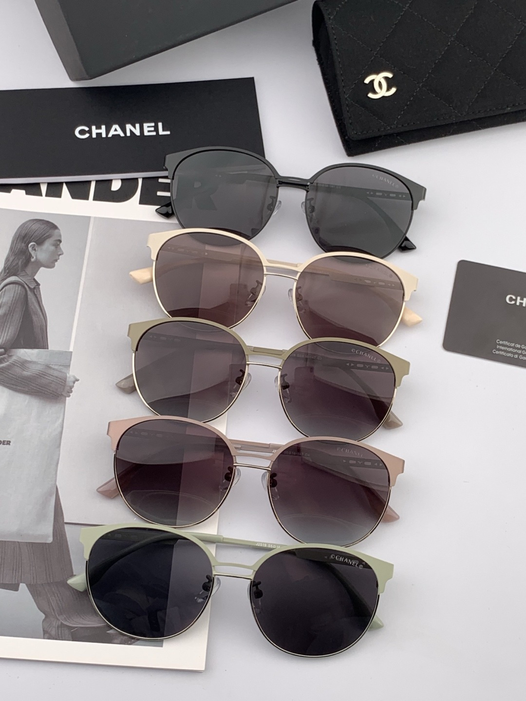 🔺 【香奈儿】开春新款 潮流爆款 时尚圆框太阳镜 高品质 佩戴舒适 网红潮款墨镜 女士高清太阳镜🕶️ 🎉