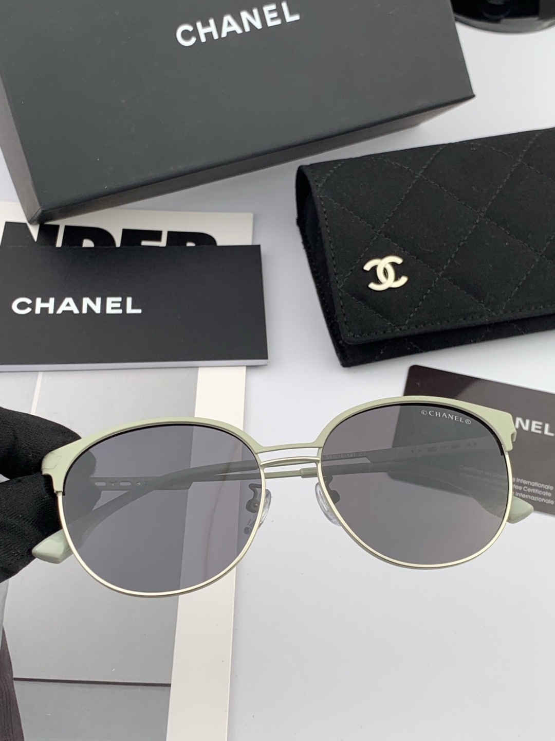 🔺 【香奈儿】开春新款 潮流爆款 时尚圆框太阳镜 高品质 佩戴舒适 网红潮款墨镜 女士高清太阳镜🕶️ 🎉