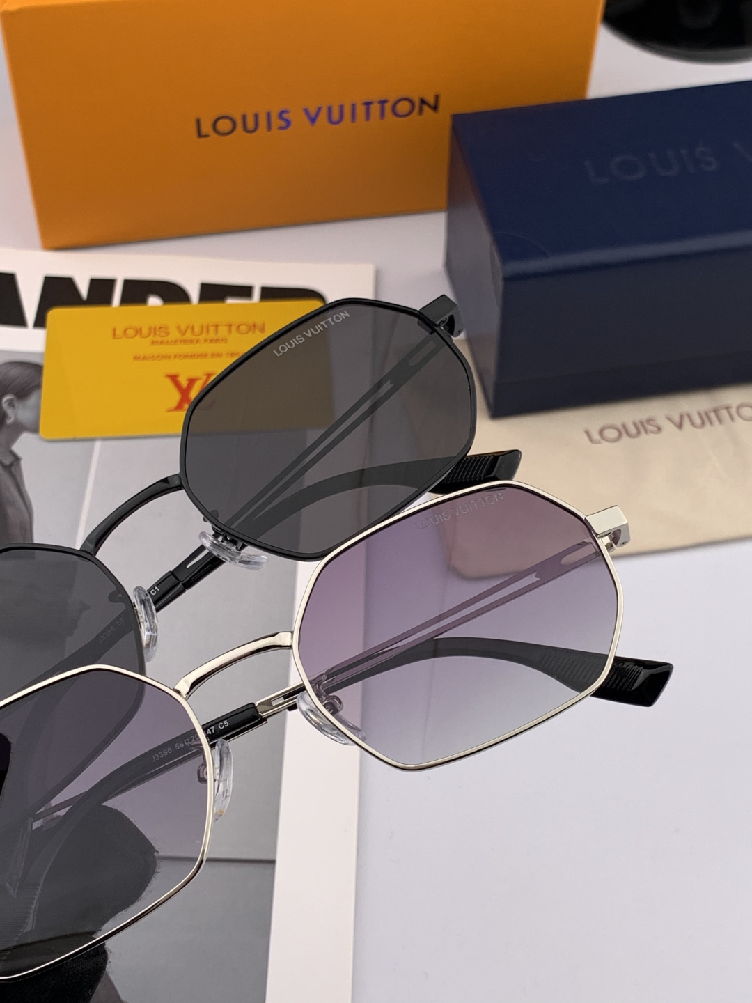 Lv 🔥 高品质男女款墨镜 👍 进口宝丽来偏光镜片 🔥蛤蟆镜 开车钓鱼都可 🔥百搭显瘦墨镜韩版男士飞行员