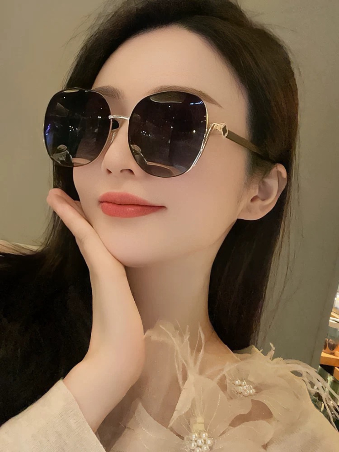 LV 太阳镜潮品官网模特同款 [玫瑰][玫瑰]四叶草🍀精致个性设计简约时尚 高品质值得拥有绝对潮爆整个夏