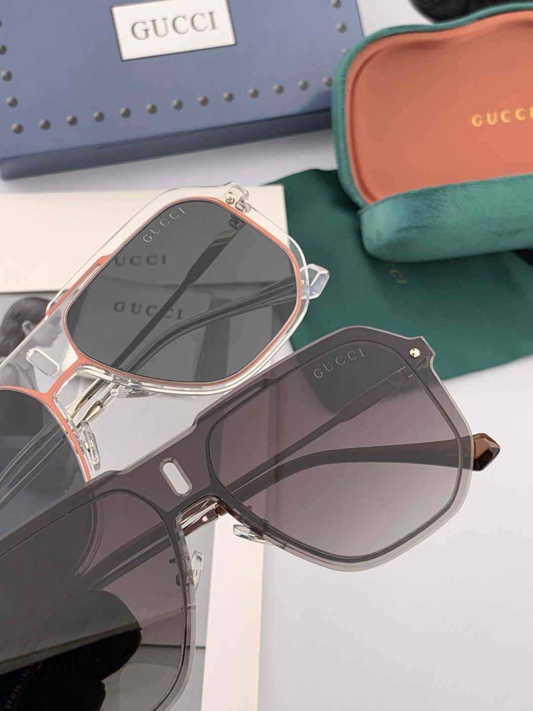 GUCC* 2026 新款男女情侣款太阳iP电镀永不褪色 卖点：超轻超有弹性整幅眼镜片：高清尼龙偏光镜片