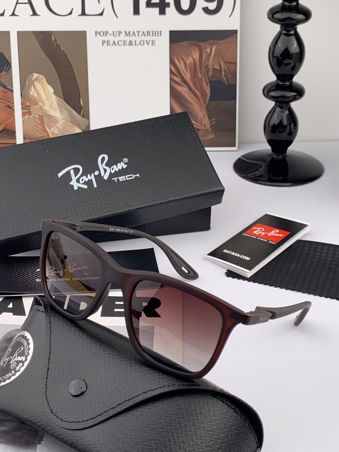 官方同步 品牌:雷朋经典男女士玻璃太阳镜 材质：美国宝丽来高清防爆钢化玻璃镜片 型号：RB3443