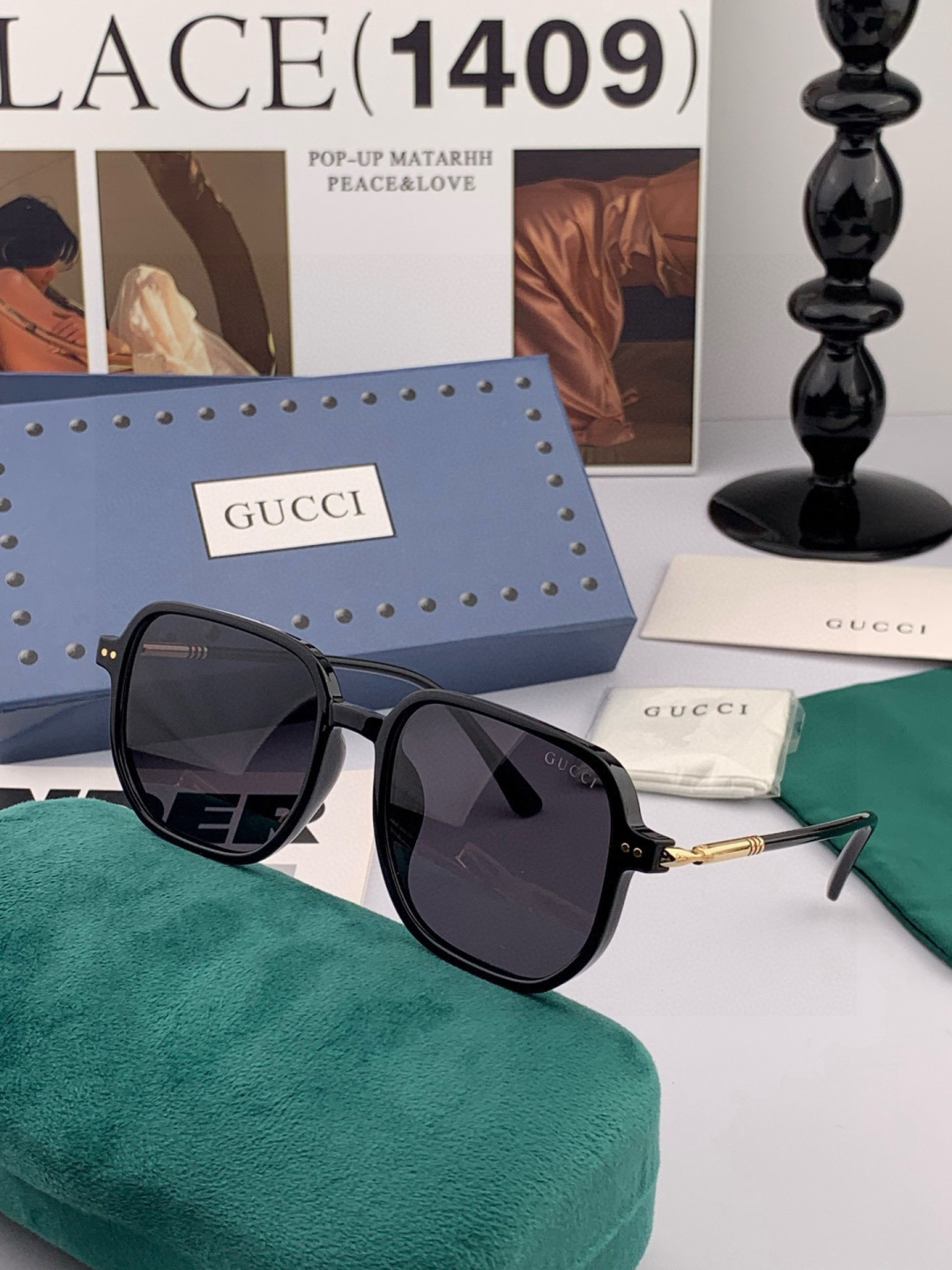 【TR偏光系列】Gucci 经典的方框设计，不挑脸型，无论搭配大衣还是连衣裙都非常显气质尼龙偏光镜片预防