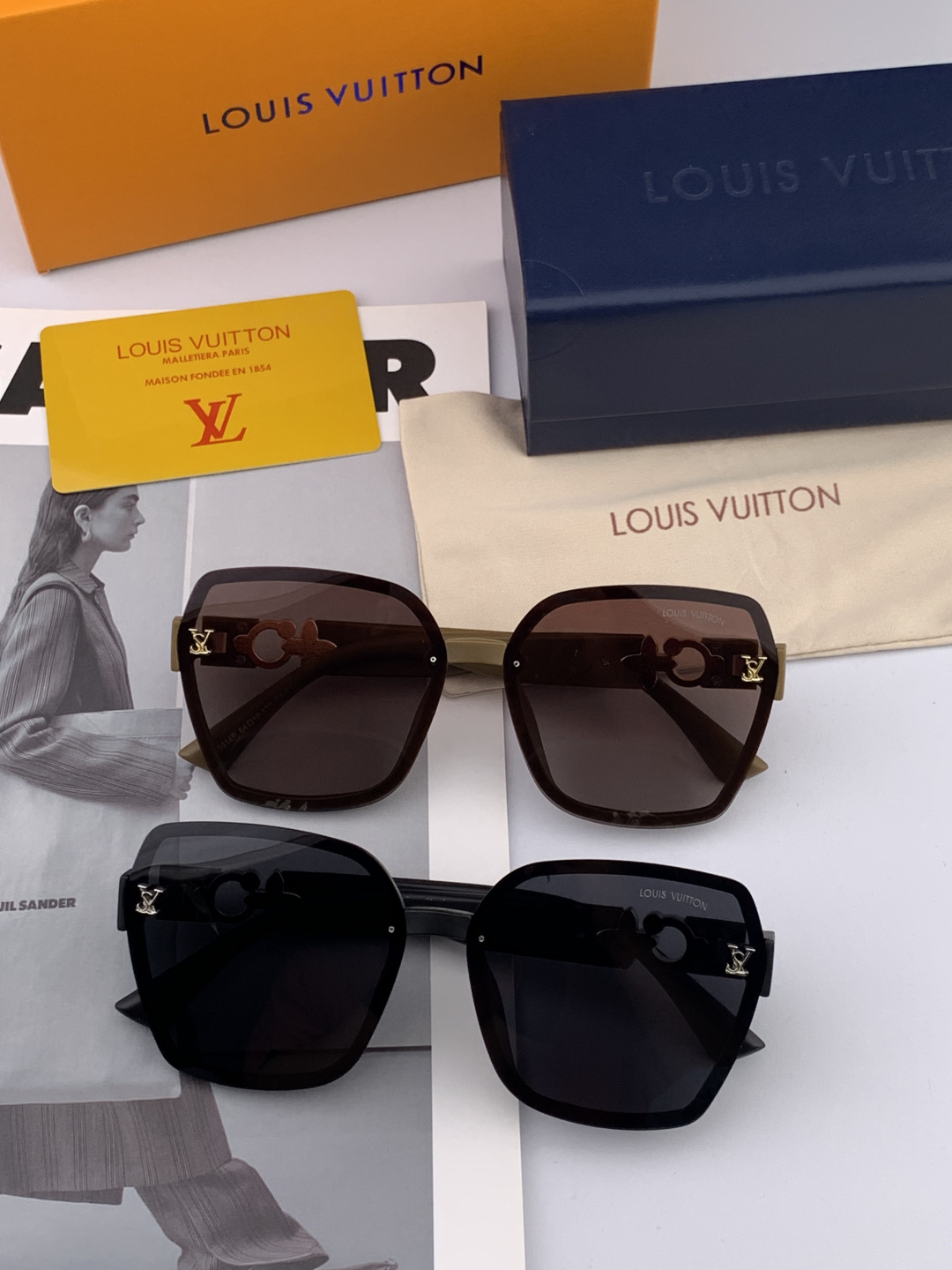 【TR偏光系列】lv大框太阳镜墨镜经典的方框设计，不挑脸型，无论搭配大衣还是连衣裙都非常显气质偏光镜片预