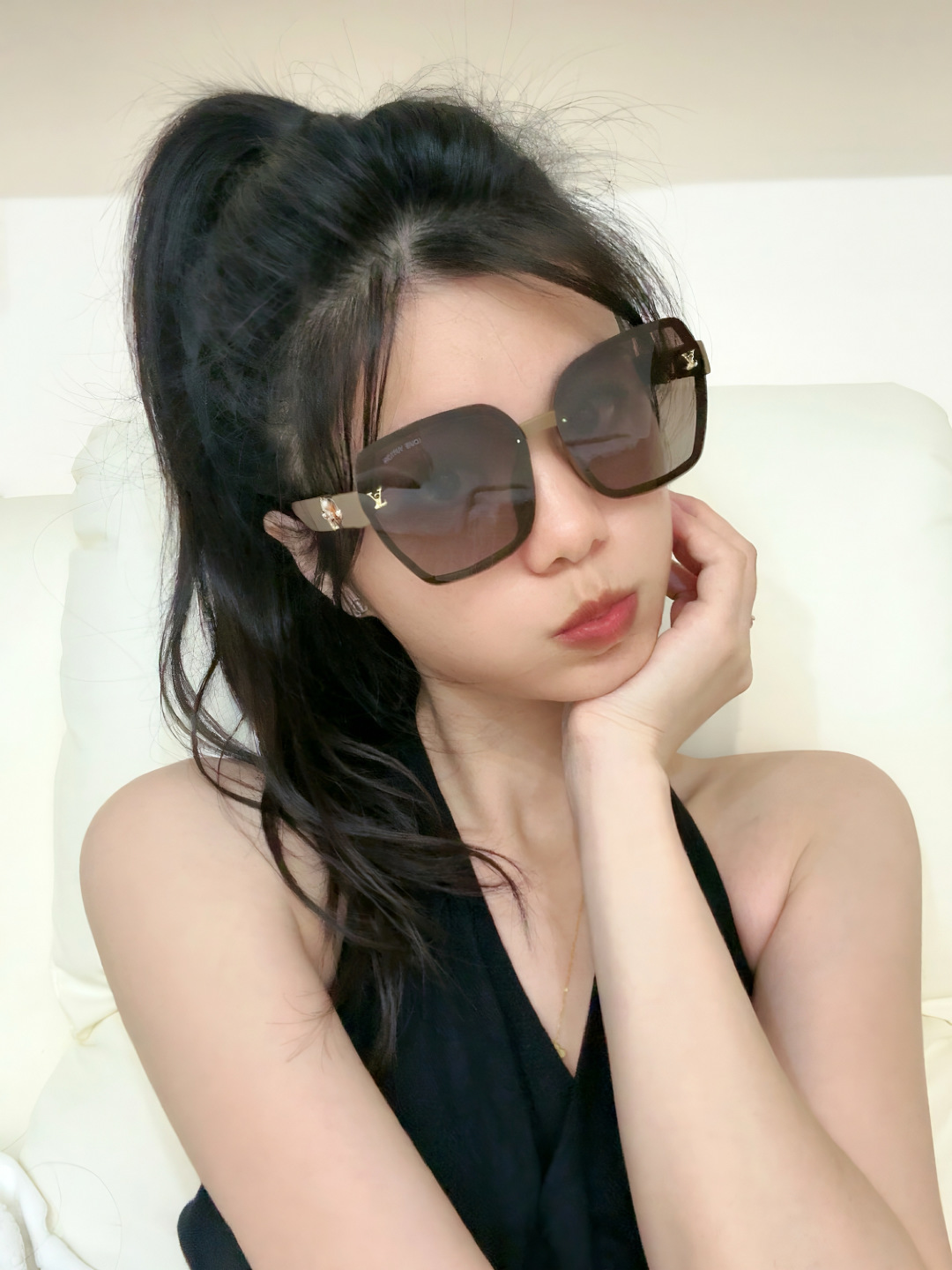 【TR偏光系列】lv大框太阳镜墨镜经典的方框设计，不挑脸型，无论搭配大衣还是连衣裙都非常显气质偏光镜片预