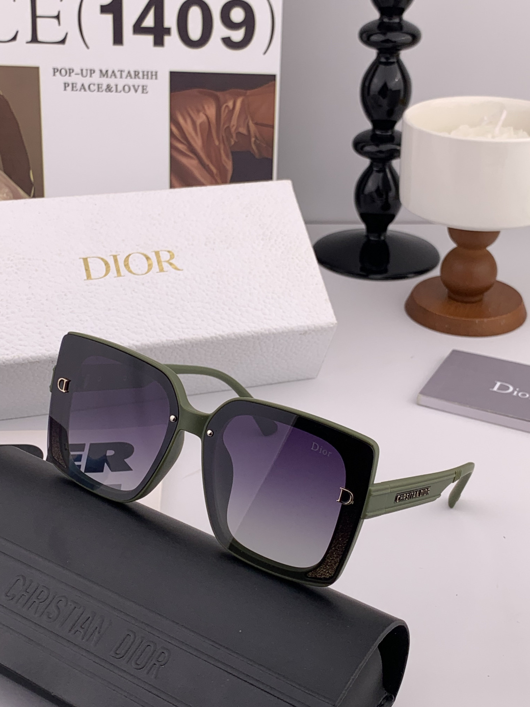 🔺 【DIOR-迪奥】开春新款 潮流爆款 时尚方框偏光太阳镜 高品质 佩戴舒适 网红潮款墨镜 女士高清加