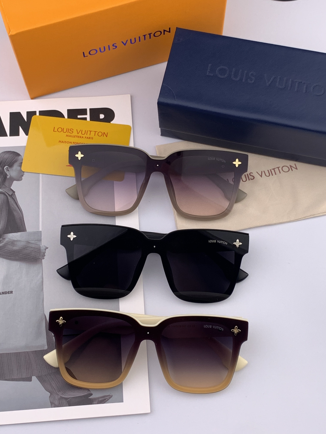 LV 开春新款 潮流爆款 时尚方框太阳镜 高品质 佩戴舒适 网红潮款墨镜 型号L6303