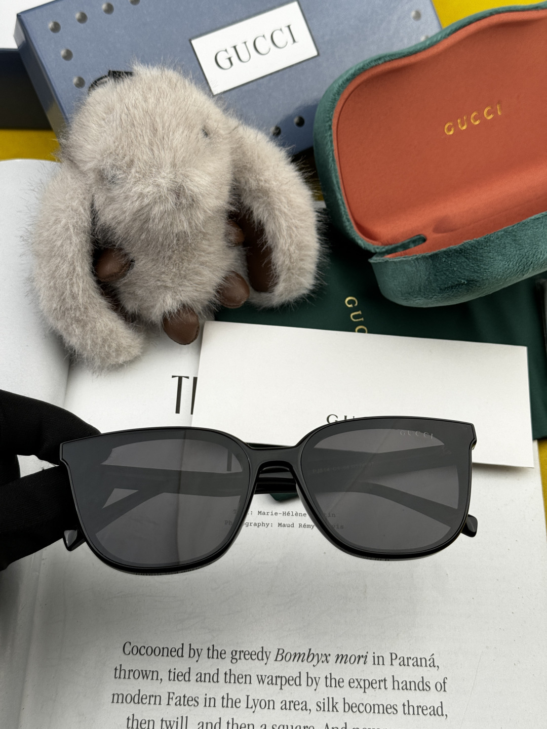 🔺 【GUCCI】开春新款 潮流爆款 时尚方框偏光太阳镜 高品质 佩戴舒适 网红潮款墨镜 女士高清尼龙偏