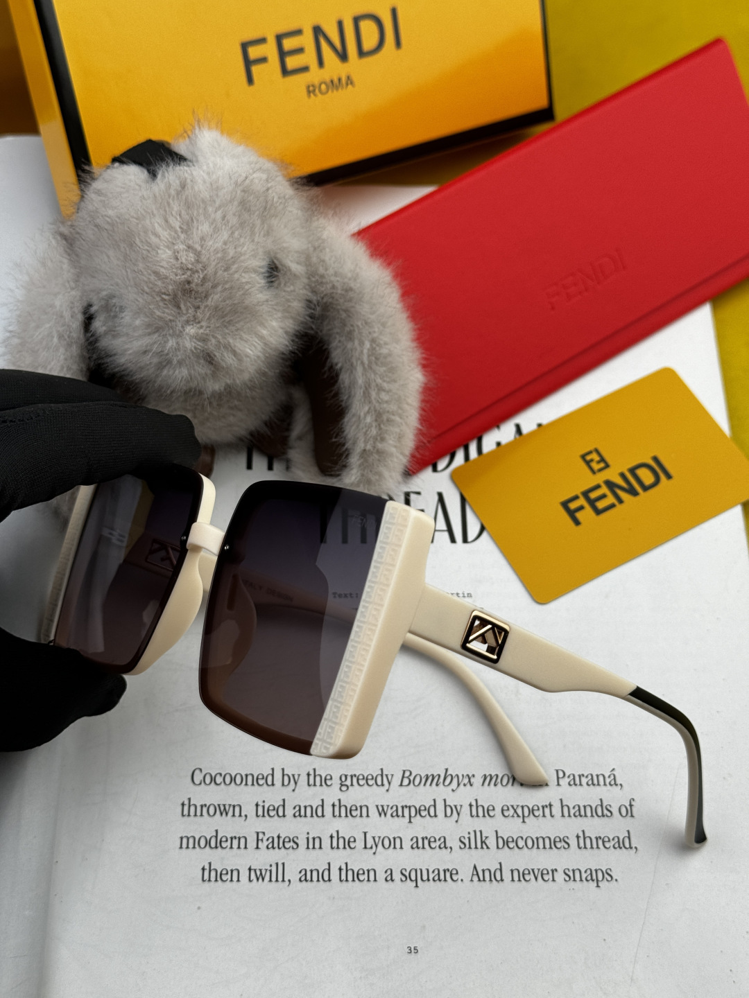 🔺 【芬迪】开春新款 潮流爆款 时尚方框偏光太阳镜 高品质 佩戴舒适 网红潮款墨镜 女士高清偏光太阳镜🕶