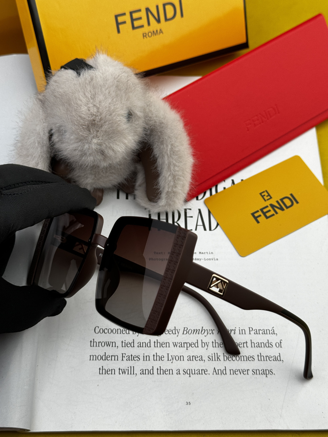 🔺 【芬迪】开春新款 潮流爆款 时尚方框偏光太阳镜 高品质 佩戴舒适 网红潮款墨镜 女士高清偏光太阳镜🕶