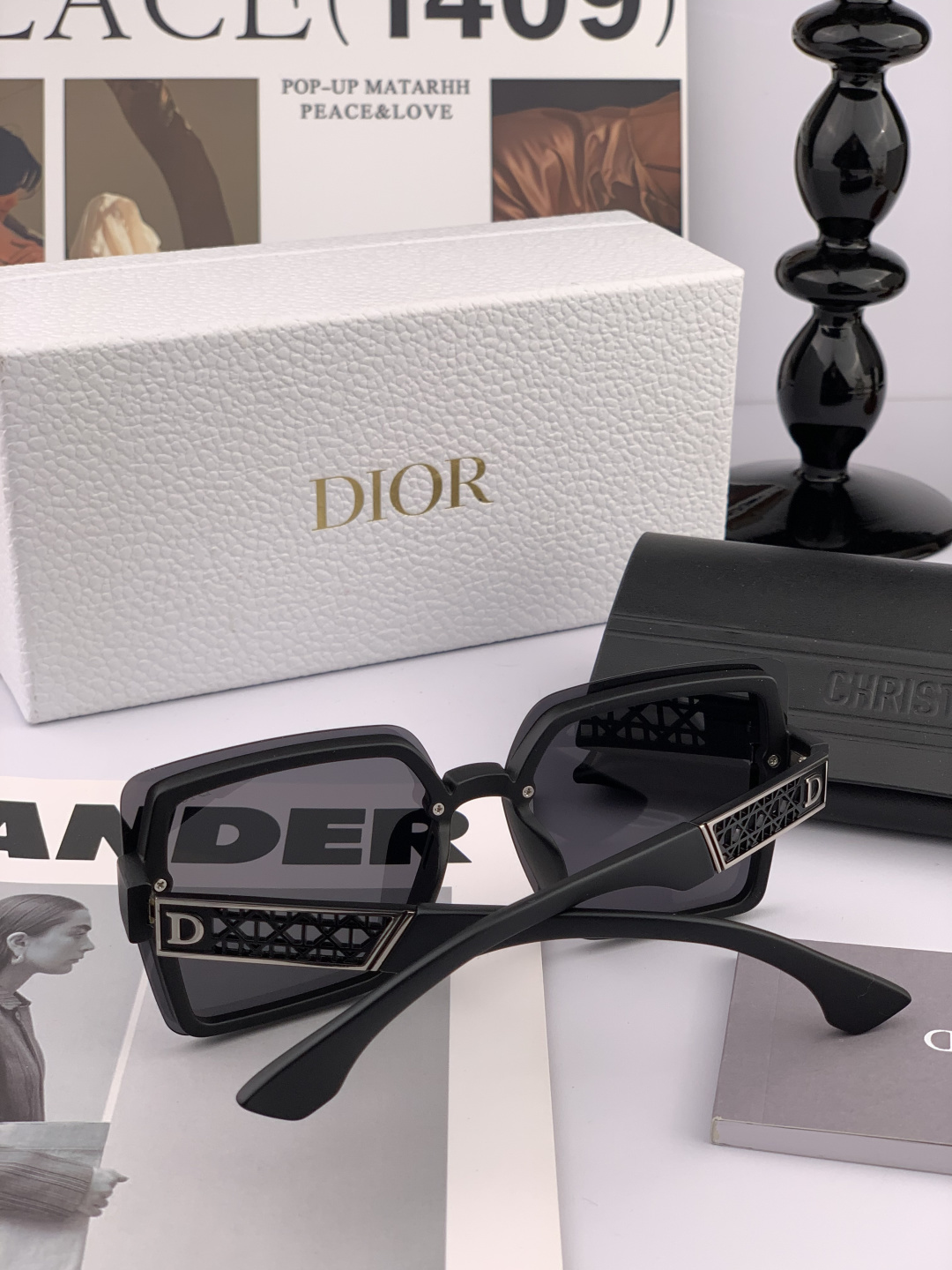 🔺 【DIOR-迪奥】开春新款 潮流爆款 时尚方框偏光太阳镜 高品质 佩戴舒适 网红潮款墨镜 女士高清加