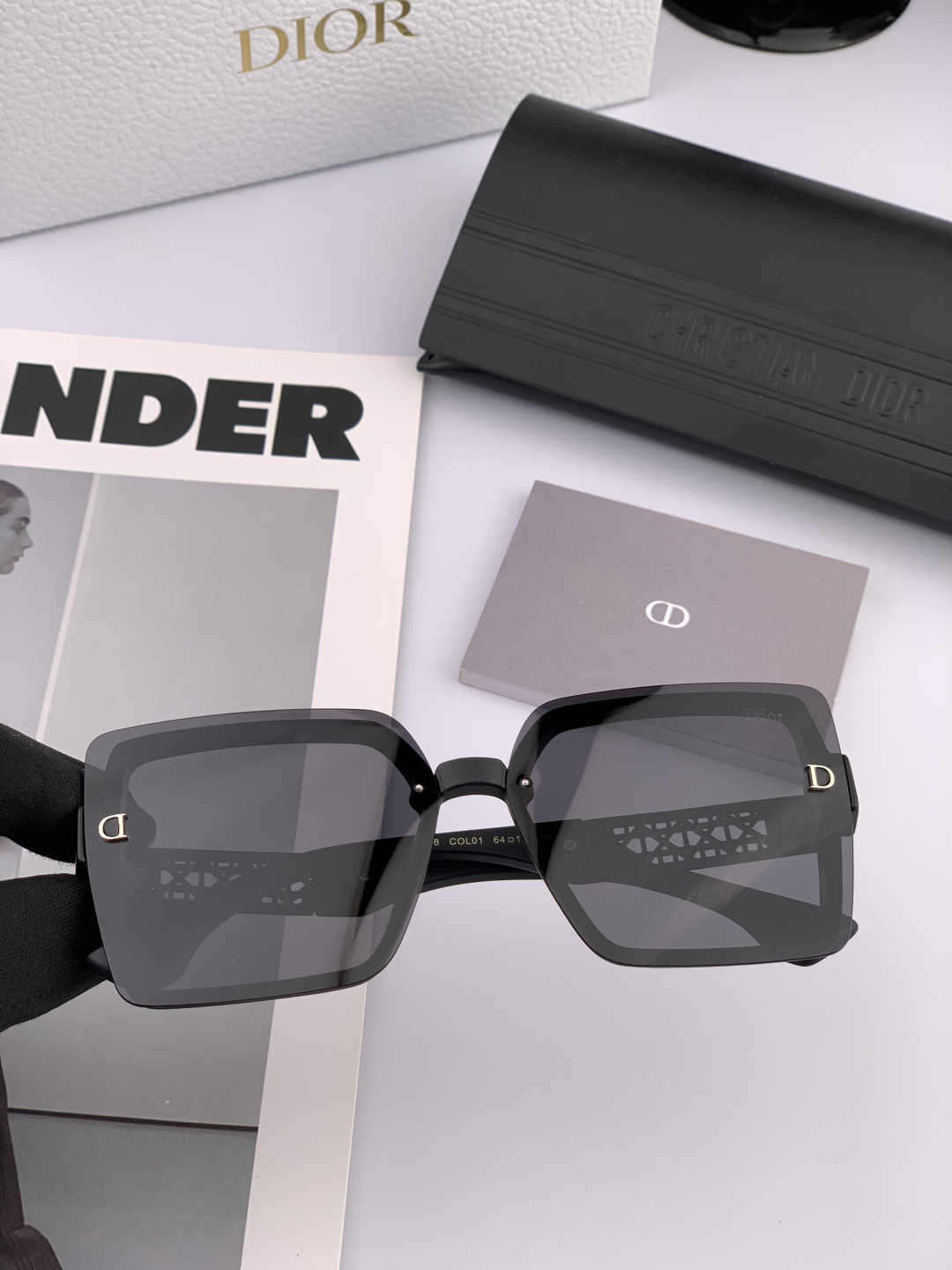🔺 【DIOR-迪奥】开春新款 潮流爆款 时尚方框偏光太阳镜 高品质 佩戴舒适 网红潮款墨镜 女士高清加