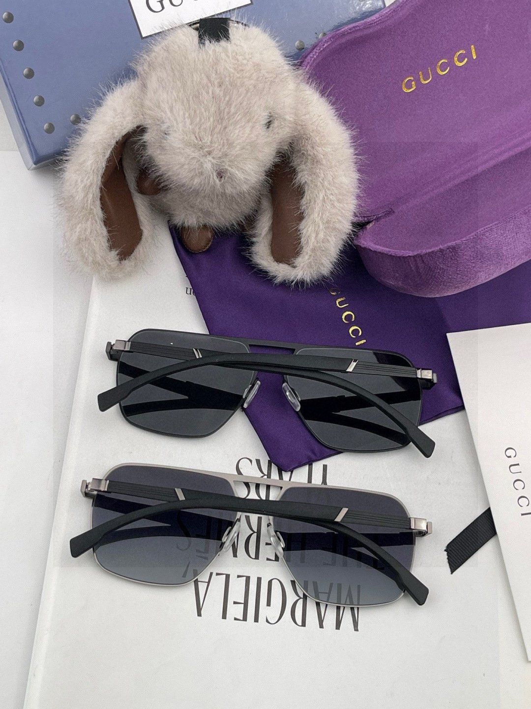 GUCCI 男款炫彩飞行员偏光太阳镜 ❤️材质：高清尼龙加厚卡槽高清偏光镜片 🌹无边框镜架💕颜👍型号：G