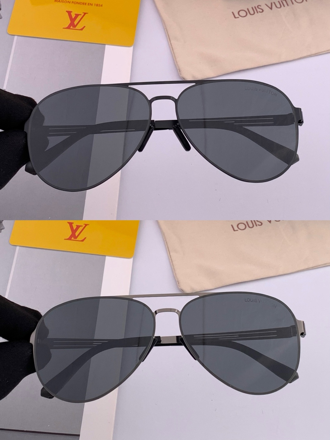 ♦️LV 新款男女情侣款太阳镜多边形墨镜iP 电镀永不褪色 超轻超有弹性整幅眼镜无螺丝重要的是压不坏 高