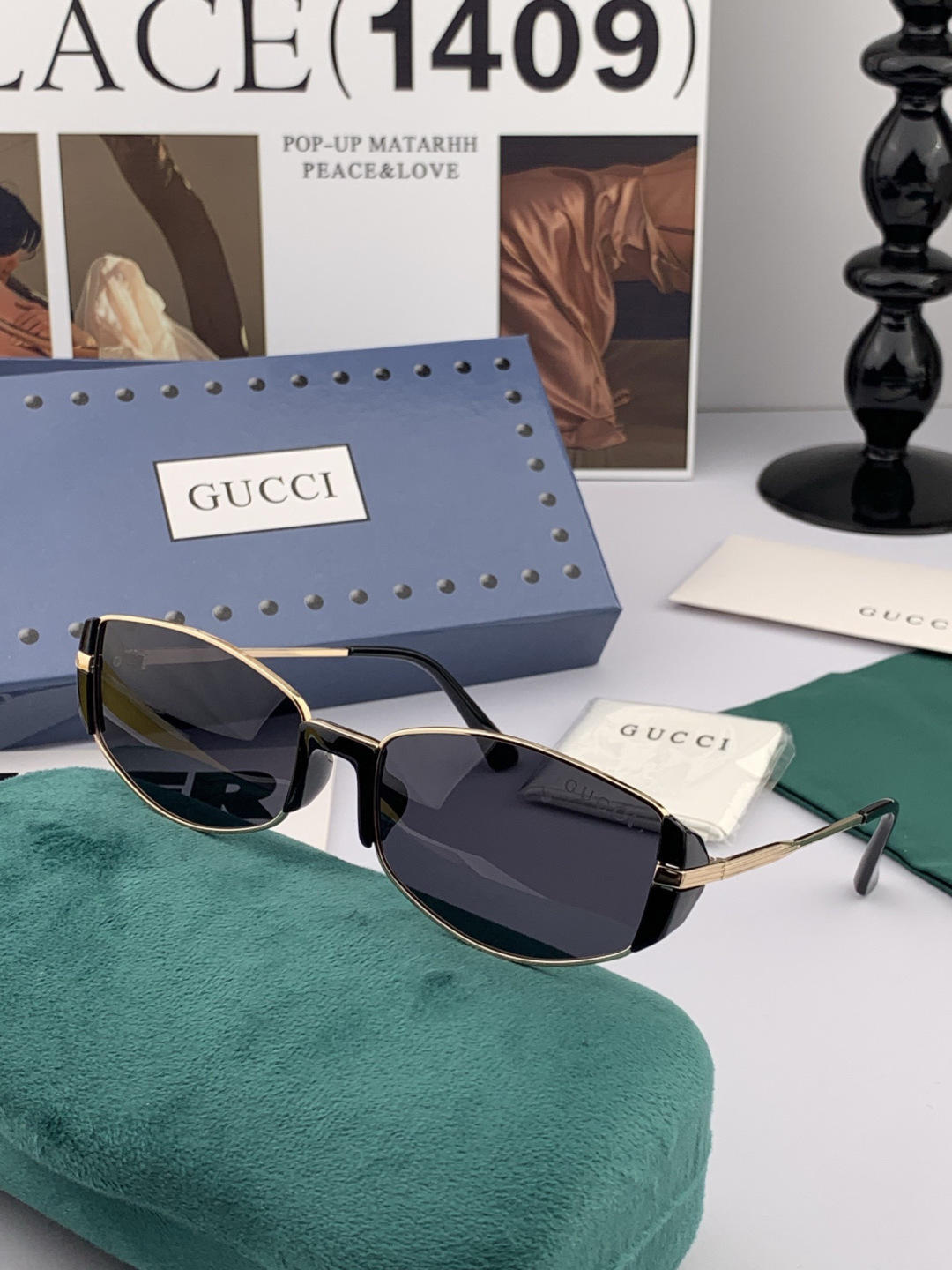🔺 Gucci 🔻官方新款 众多明星同款[色]‼️‼️新款大框偏光墨镜 🌈🌈宝丽来超清加厚太阳镜🔝🔝型号