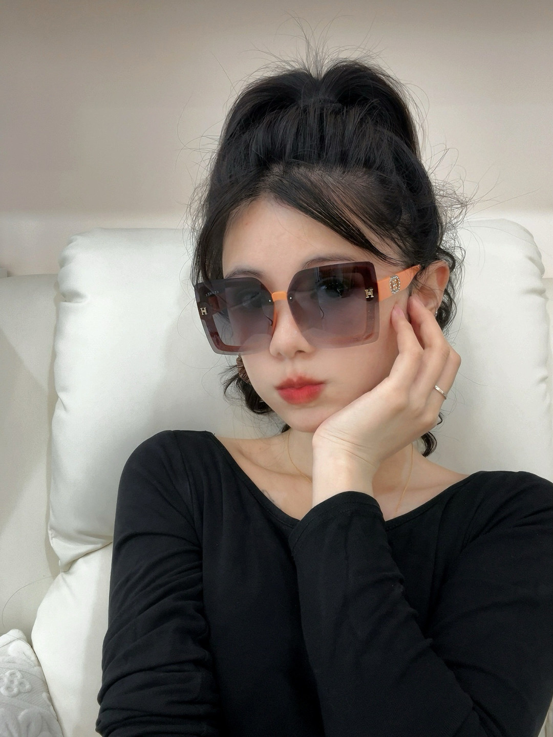 HERMES 爱马仕 开春新款🎈原版出货 网红超爆款💙经典奢华全球风[强][酷][亲亲] 时尚方框太阳镜