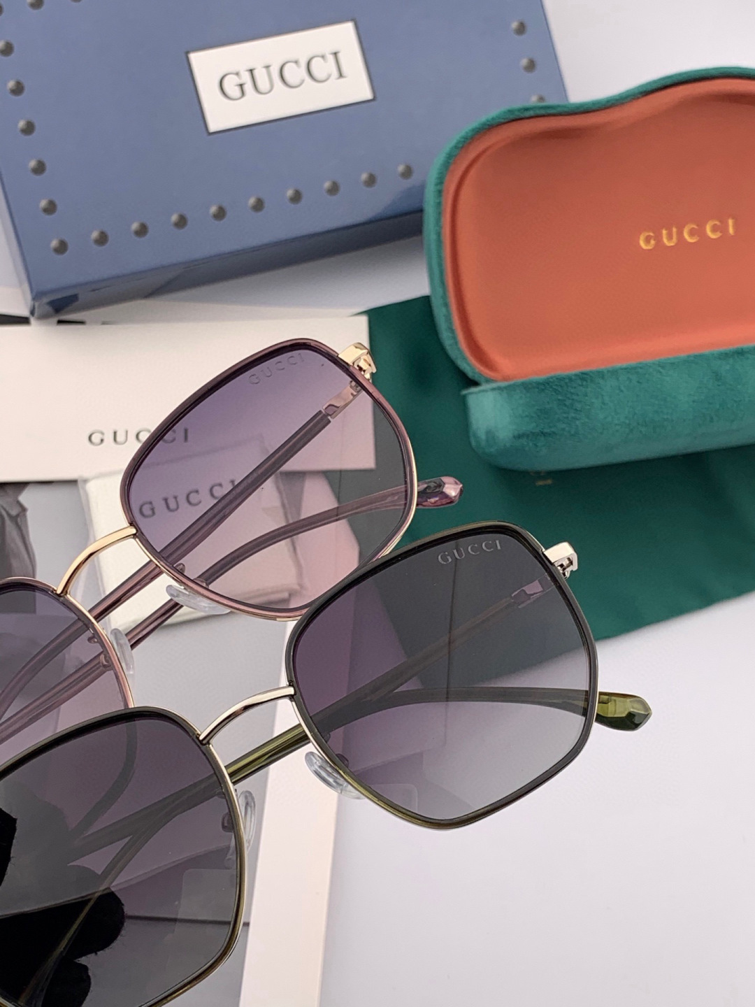 GUCCI 开春新款太阳镜 各路网红纷纷带起气场满分‼️ 俏皮甜美.上脸效果更佳.金属质感超好 型号：G