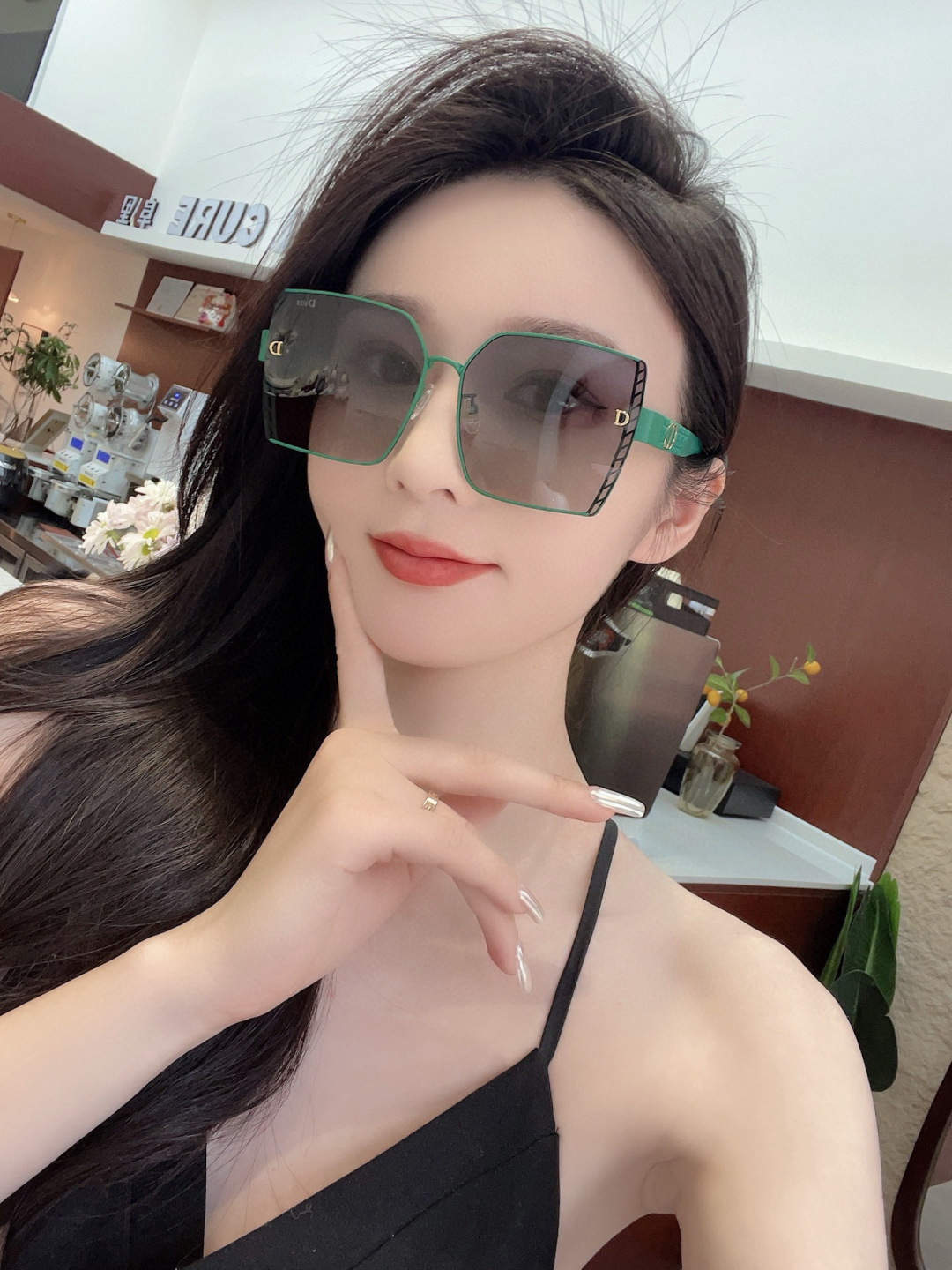 🔺 【DIOR-迪奥】开春新款 潮流爆款 时尚方框偏光太阳镜 高品质 佩戴舒适 网红潮款墨镜 女士高清加