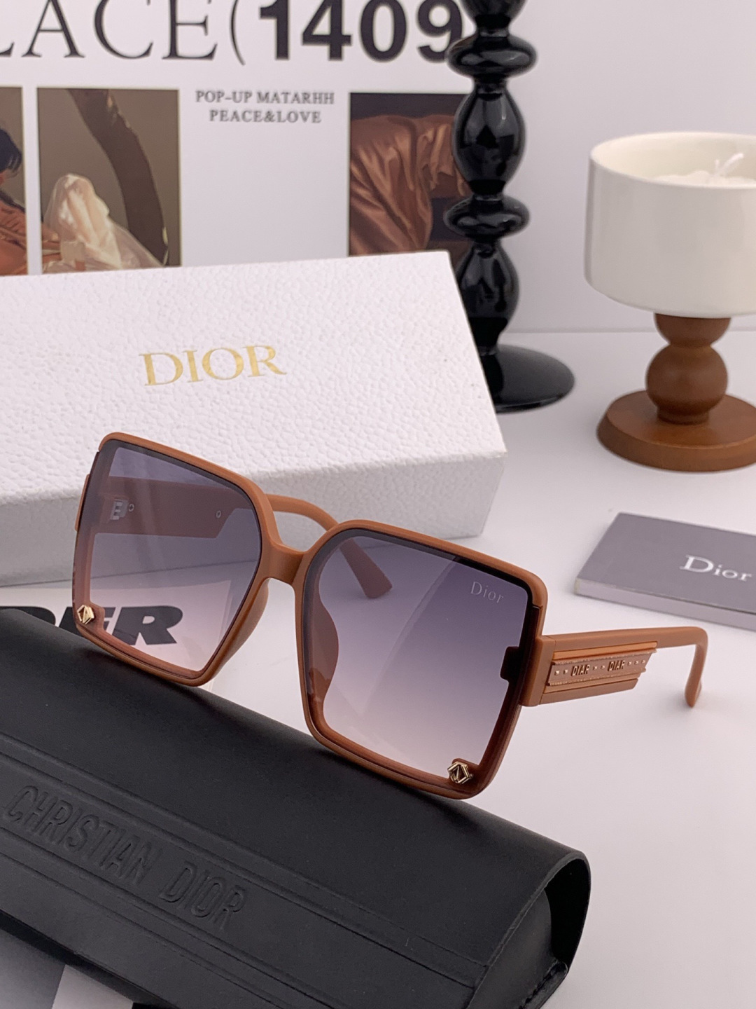 🔺 【DIOR-迪奥】开春新款 潮流爆款 时尚方框偏光太阳镜 高品质 佩戴舒适 网红潮款墨镜 女士高清尼