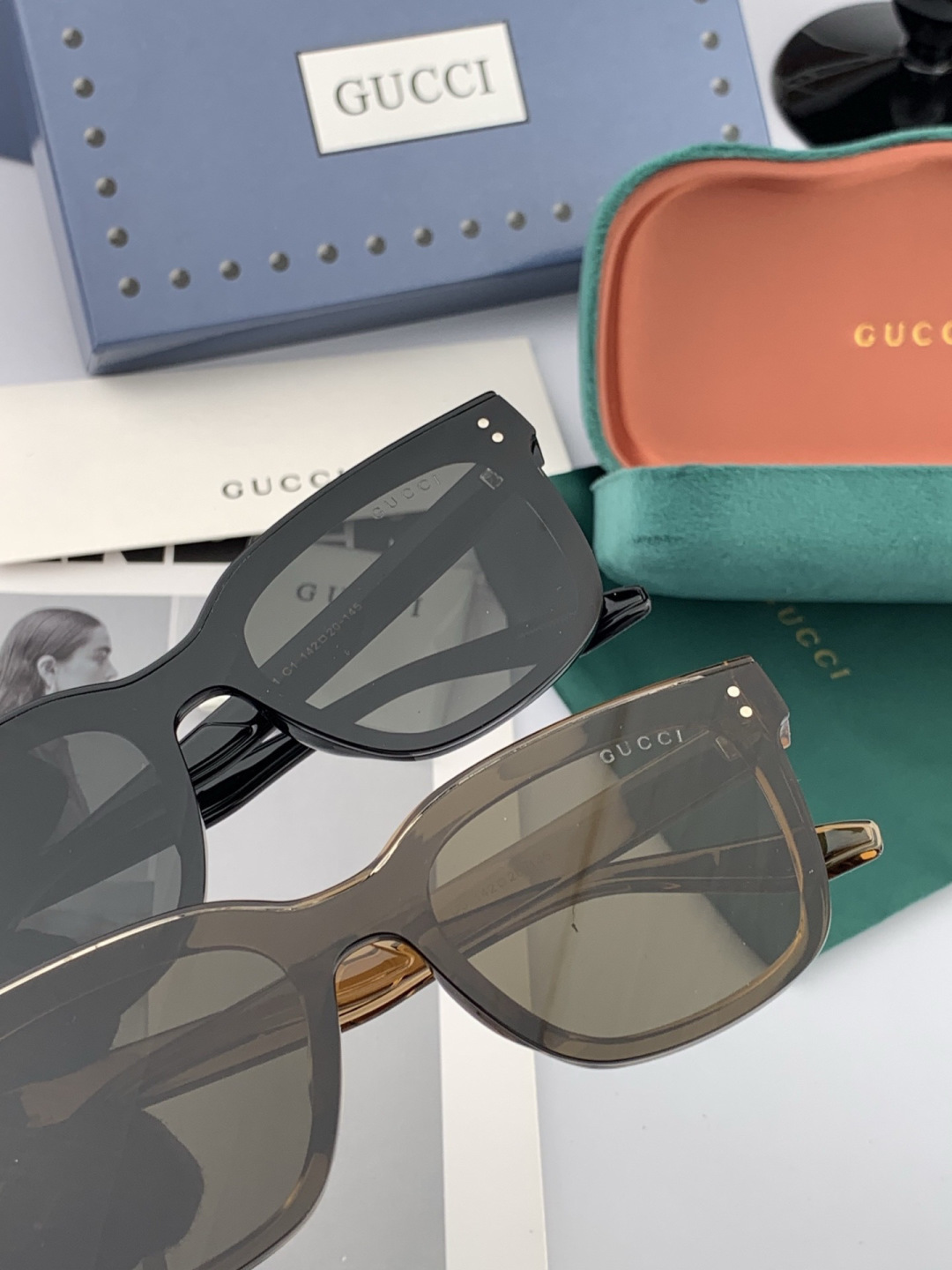 GUCCI 新款连体尼龙偏光太眼镜，情侣款时尚方框太阳镜佩戴舒适网红潮流款墨镜，大气女人范儿，大脸小脸都