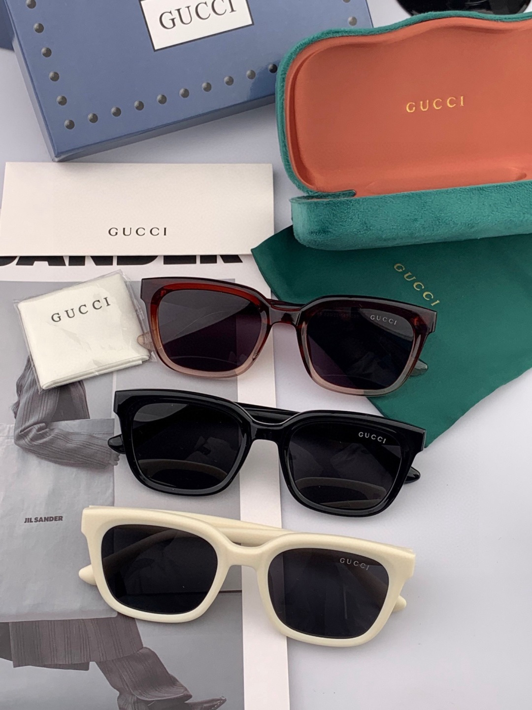 🔺 【GUCCI-偏光太阳镜】开春新款 潮流爆款 时尚方框偏光太阳镜 高品质 佩戴舒适 网红潮款墨镜 女