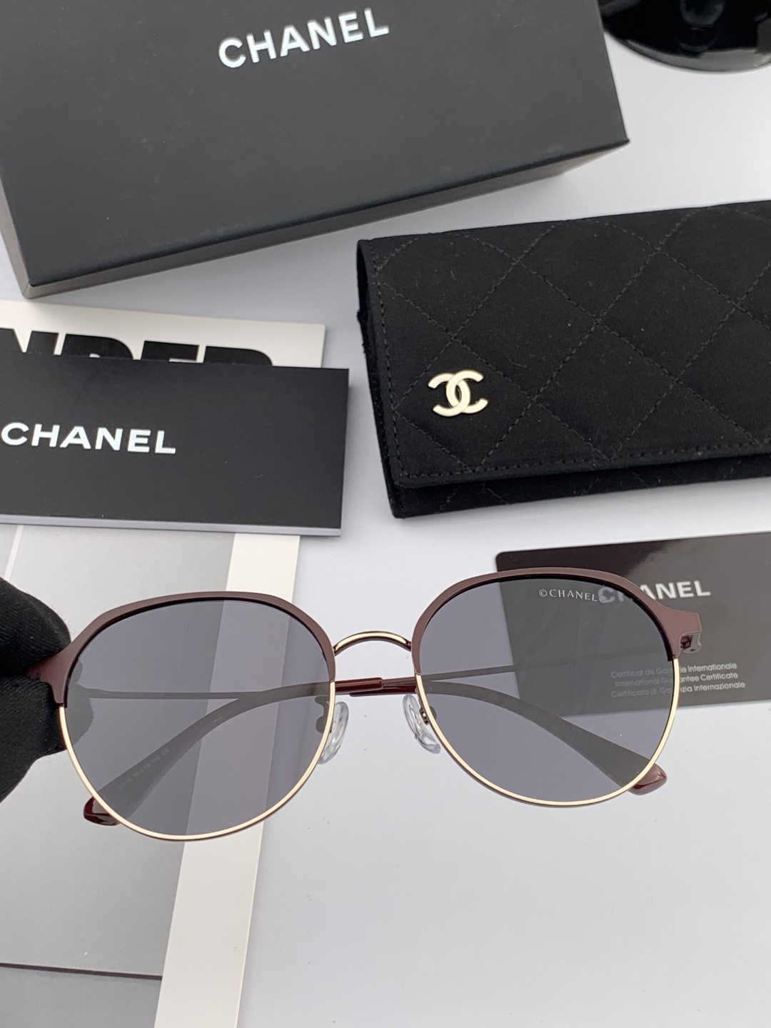 🔺 【香奈儿】开春新款 潮流爆款 时尚圆框太阳镜 高品质 佩戴舒适 网红潮款墨镜 女士高清太阳镜🕶️ 🎉