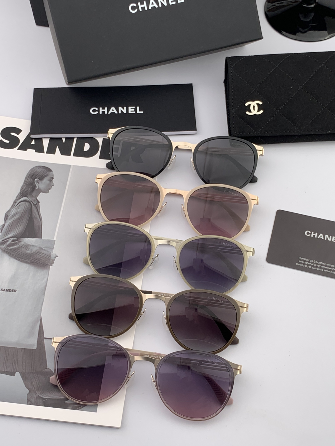 🔺 【香奈儿】开春新款 潮流爆款 时尚圆框无螺丝太阳镜 高品质 佩戴舒适 网红潮款墨镜 女士高清太阳镜🕶