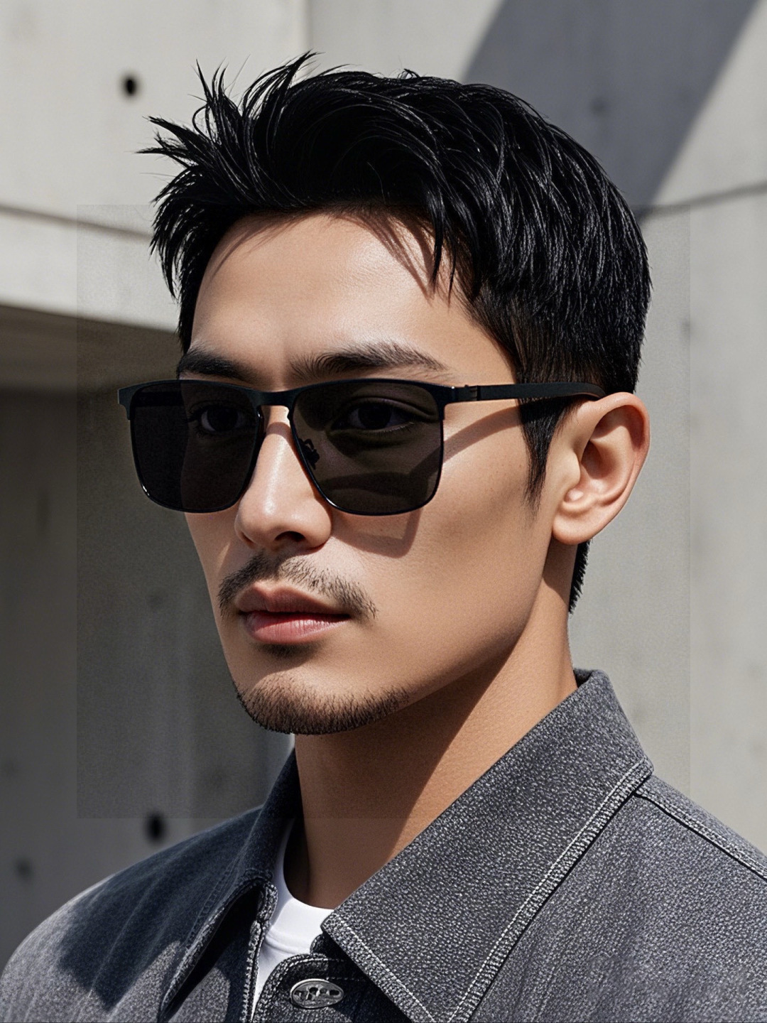 【阿玛尼】新款超百搭金属尼龙太阳镜、造型轮廓超大镜框完美修饰脸型，时尚超级百搭 ！型号：A9613