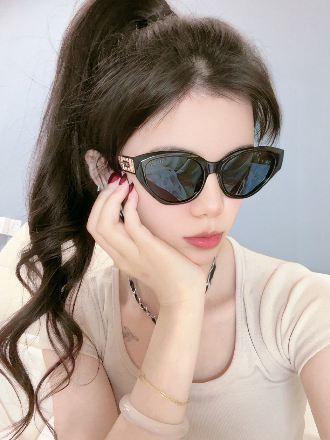 🔺 【GUCCI】开春新款 潮流爆款 时尚小框太阳镜 高品质 佩戴舒适 网红潮款墨镜 型号：G5983