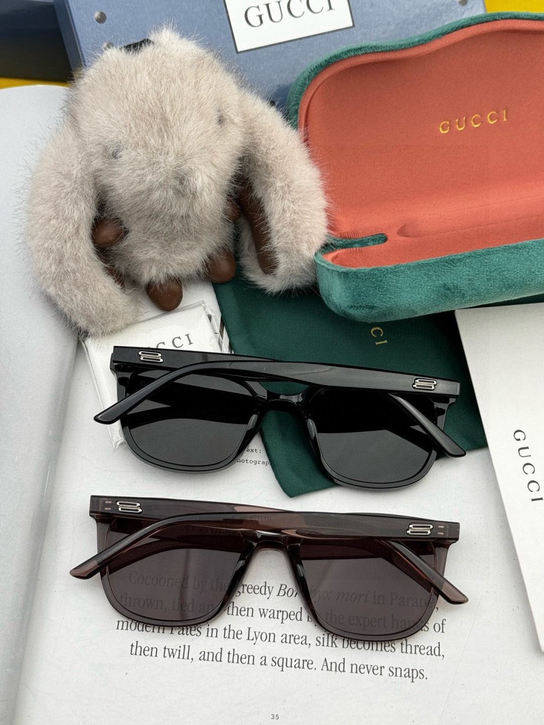 🔺 【GUCCI】开春新款 潮流爆款 时尚方框偏光太阳镜 高品质 佩戴舒适 网红潮款墨镜 女士高清尼龙偏
