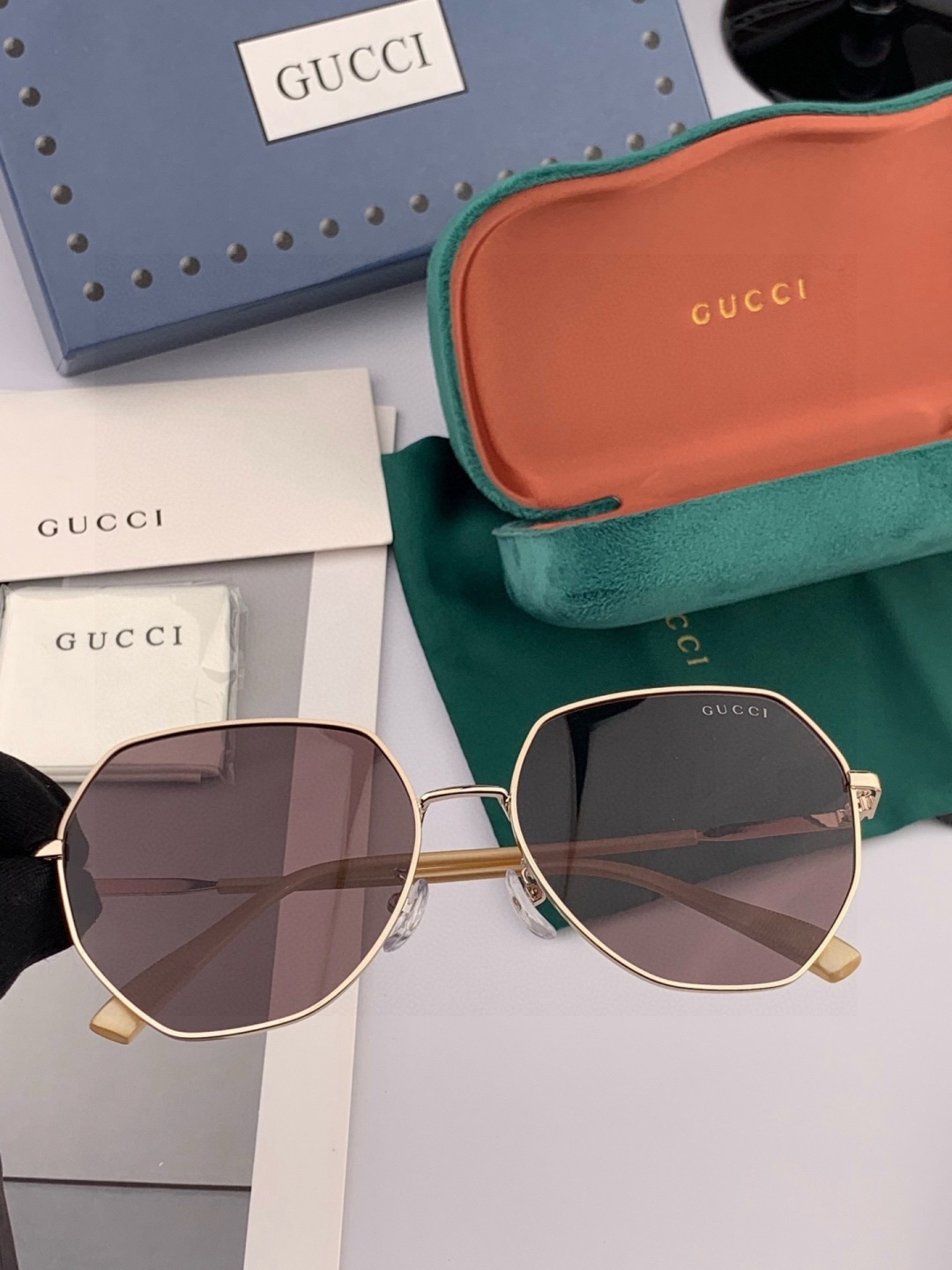 🔺 【GUCCI-偏光太阳镜】开春新款 潮流爆款 时尚圆框偏光太阳镜 高品质 佩戴舒适 网红潮款墨镜 女