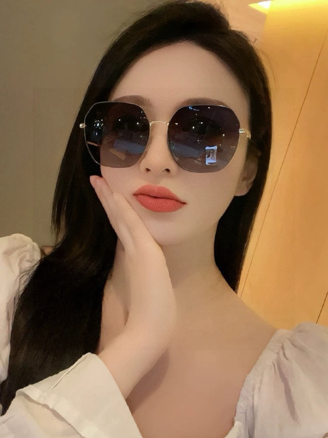 🔺 【GUCCI-偏光太阳镜】开春新款 潮流爆款 时尚圆框偏光太阳镜 高品质 佩戴舒适 网红潮款墨镜 女