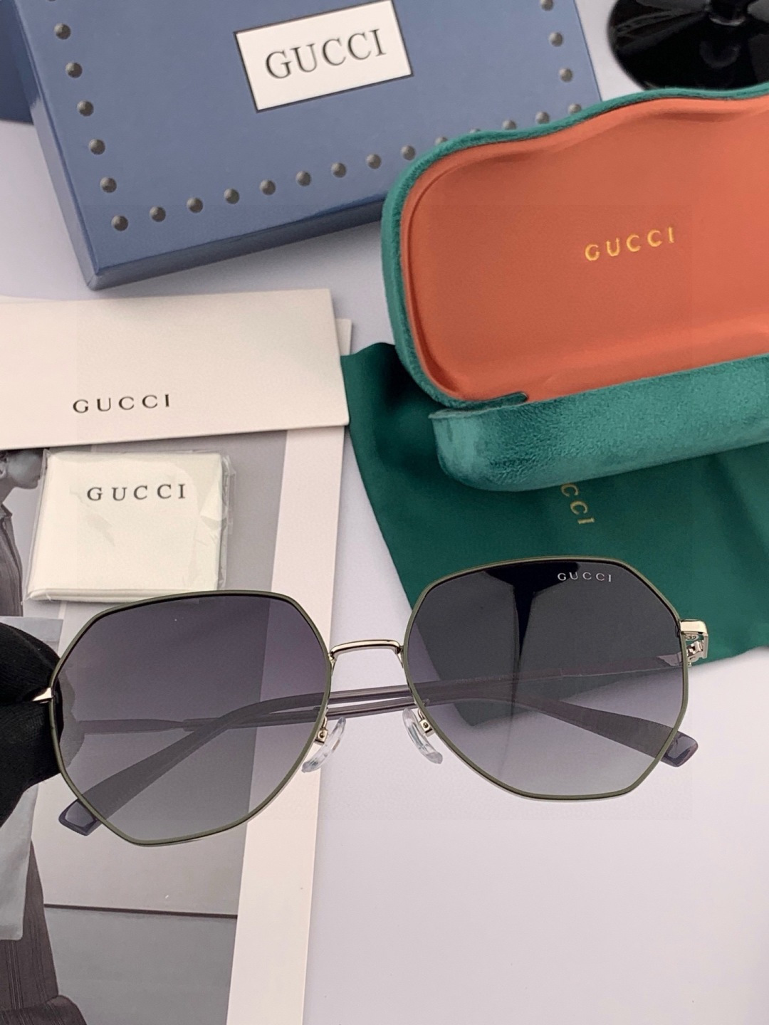 🔺 【GUCCI-偏光太阳镜】开春新款 潮流爆款 时尚圆框偏光太阳镜 高品质 佩戴舒适 网红潮款墨镜 女