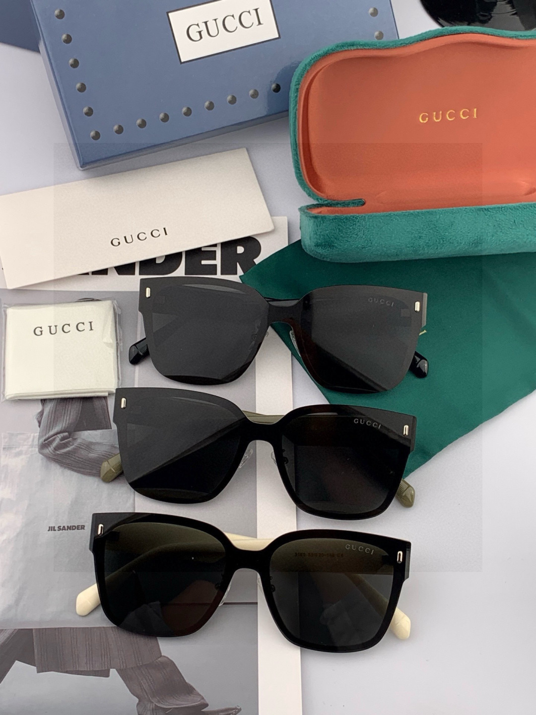 GUCCI  新款连体尼龙偏光太眼镜，情侣款时尚方框太阳镜佩戴舒适网红潮流款墨镜，大气女人范儿，大脸小脸