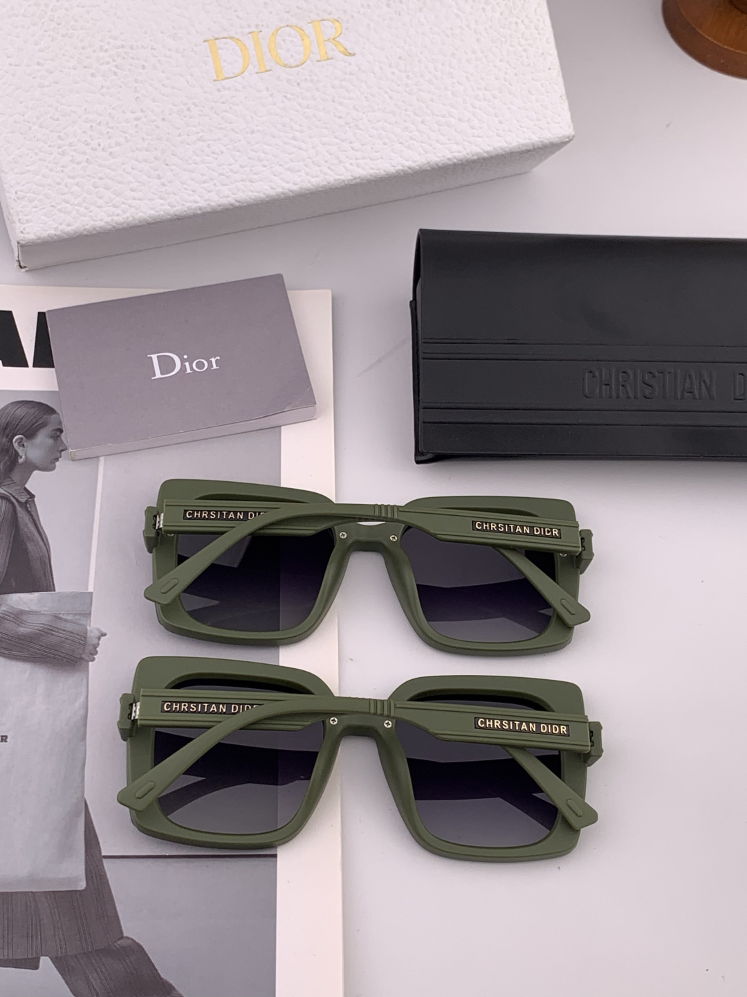 🔺 【DIOR-迪奥】开春新款 潮流爆款 时尚方框偏光太阳镜 高品质 佩戴舒适 网红潮款墨镜 女士高清加