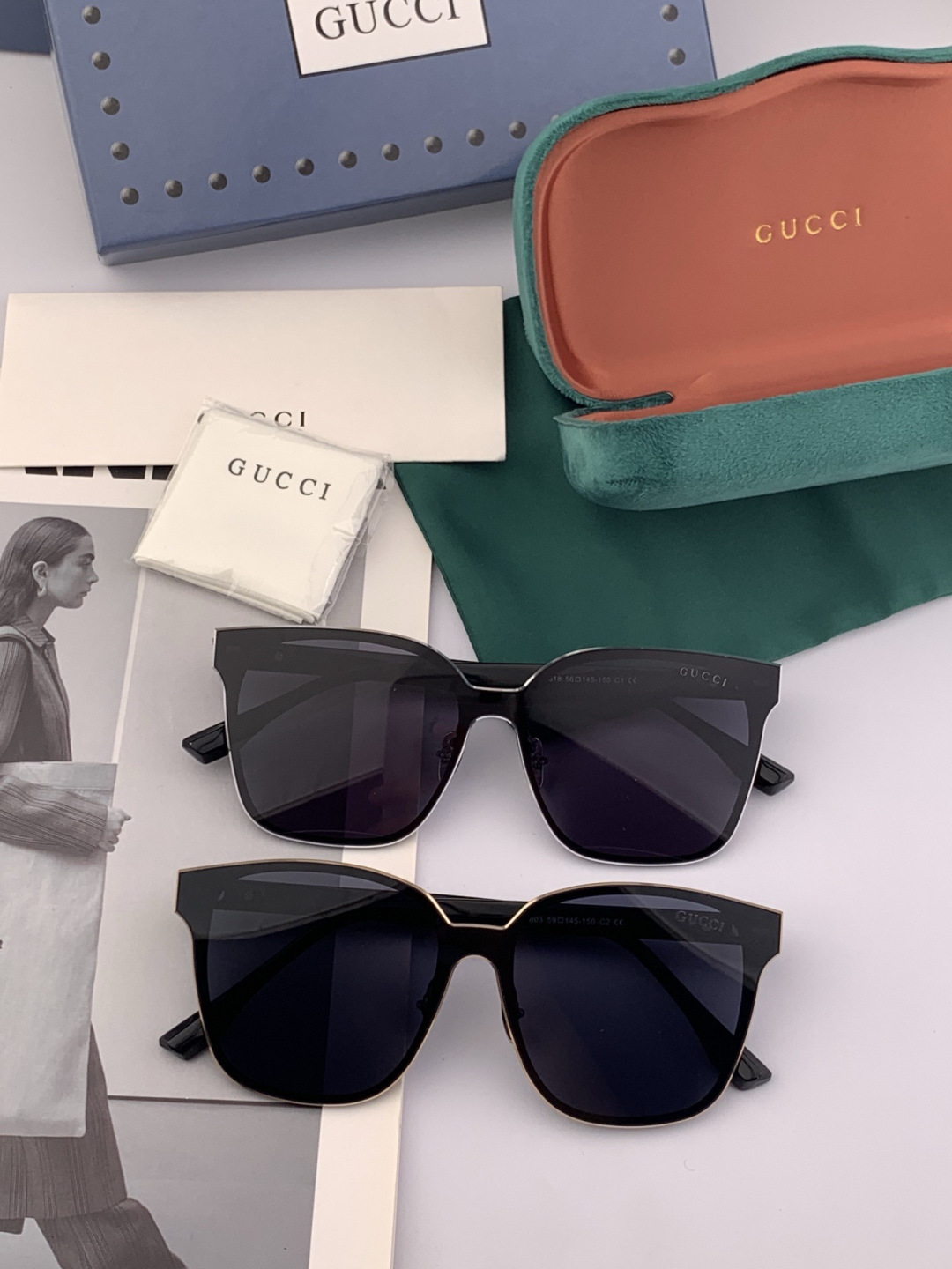 连体镜GUCCI 开春新款一体镜 大框太阳镜男女同款 😎 爆款大框尼龙太阳镜 超逼格超酷 镜腿品牌设计感